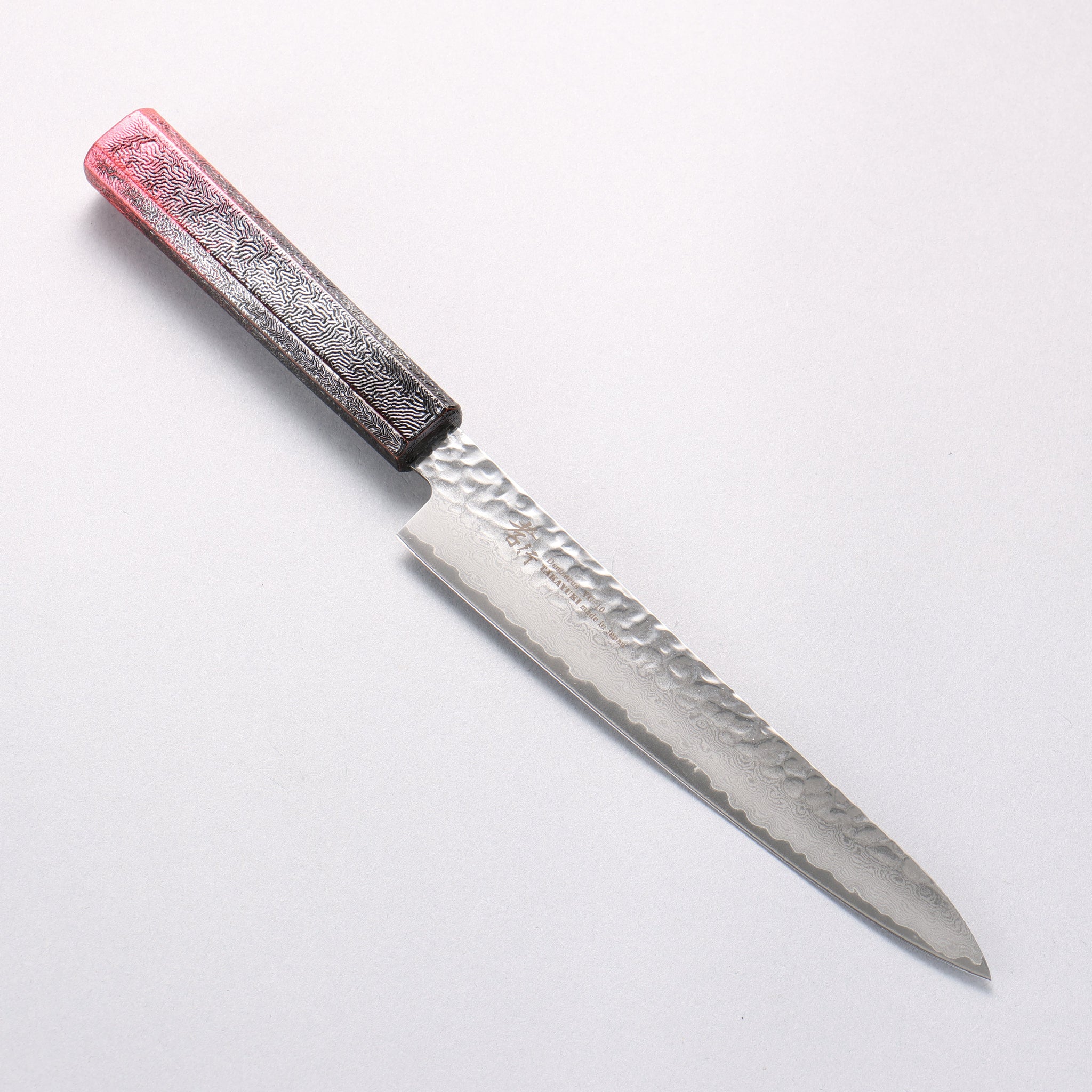堺 孝行 琳凰 VG10 33層 ダマスカス ペティーナイフ 和包丁 180mm 赤漆塗り柄 - 清助刃物