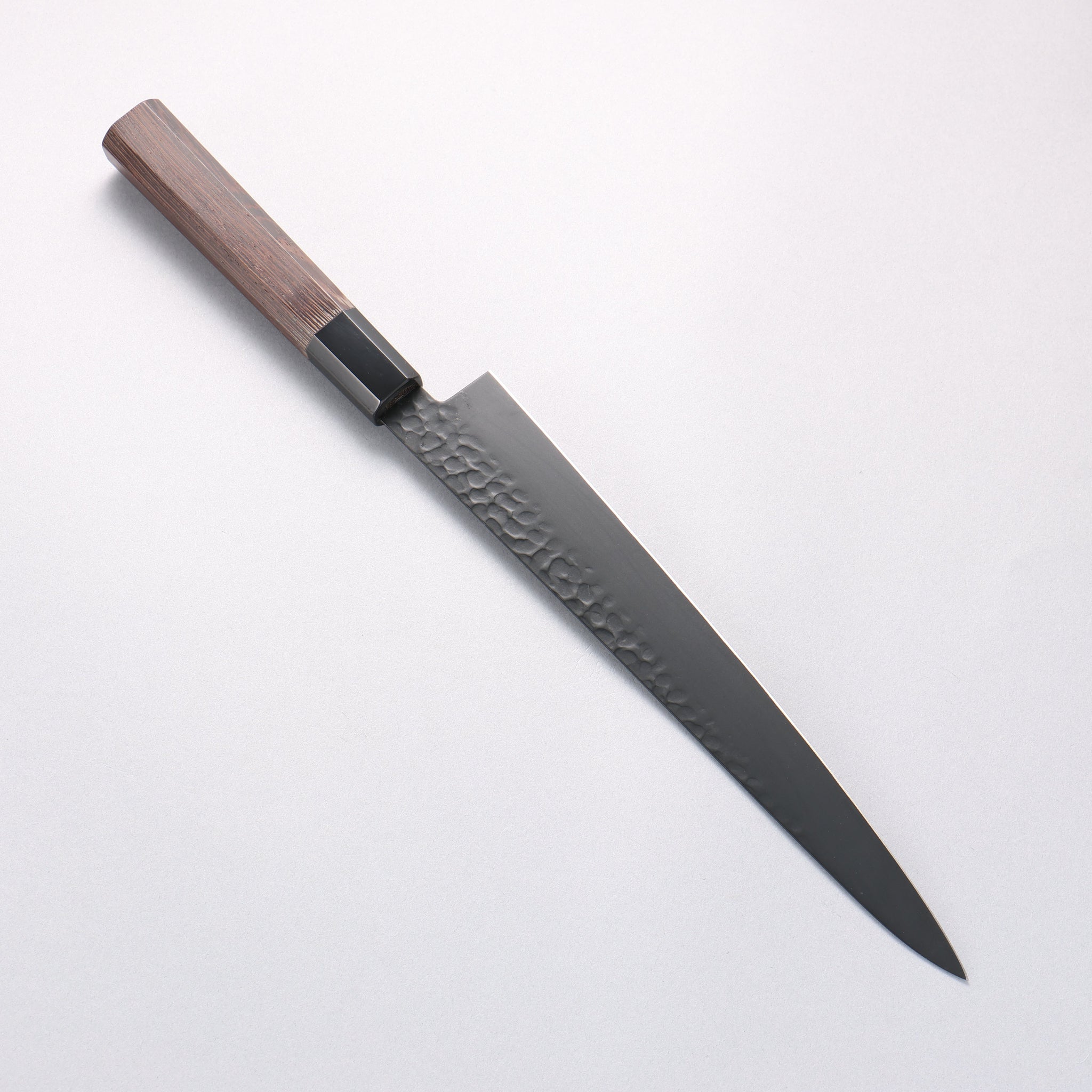堺 孝行 黒影 V金10号 鎚目 テフロン加工 筋引包丁 240mm ウエンジ柄 - 清助刃物