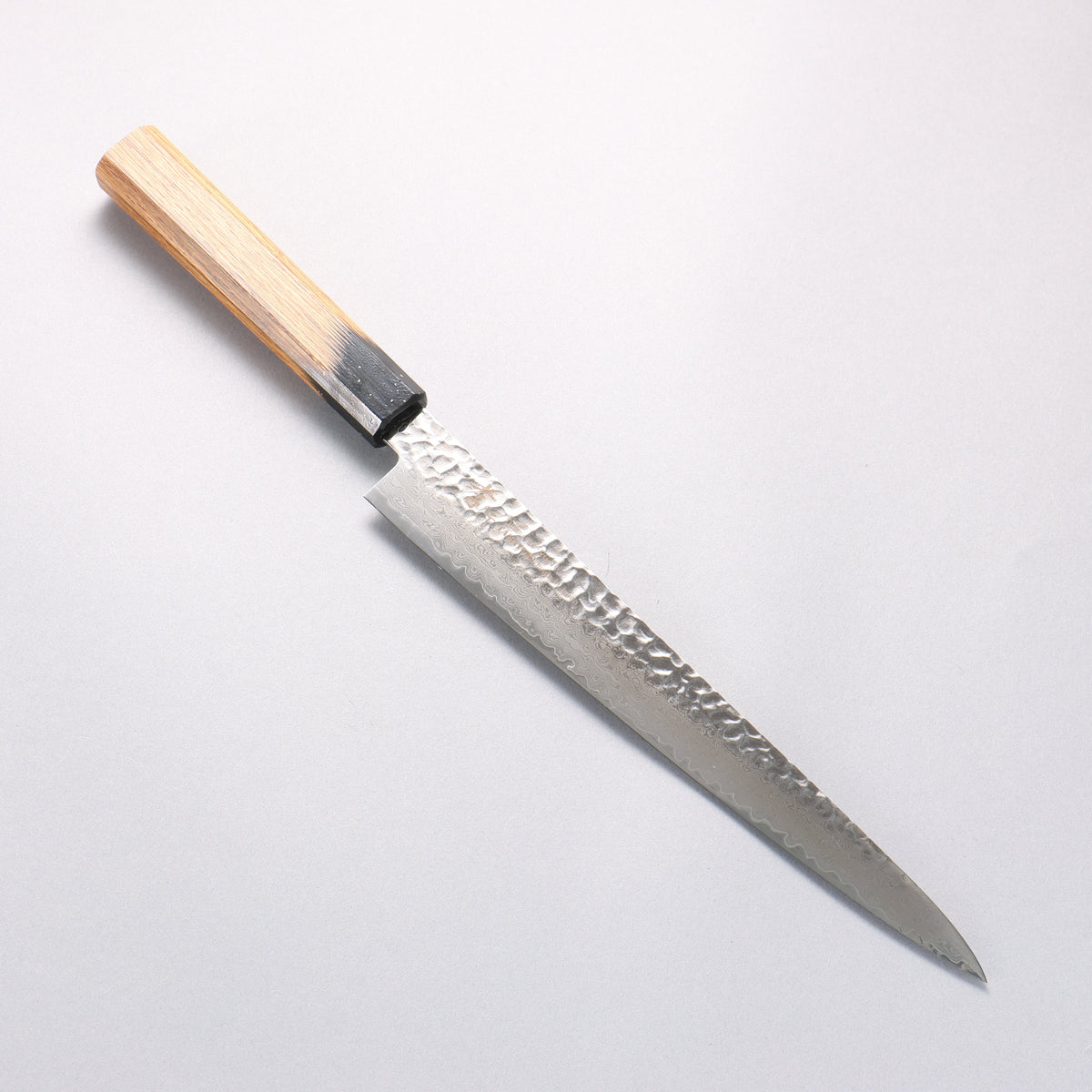 堺 孝行 V金10号 33層ダマスカス 筋引包丁 240mm 樫の木漆塗り(黒伸)柄 