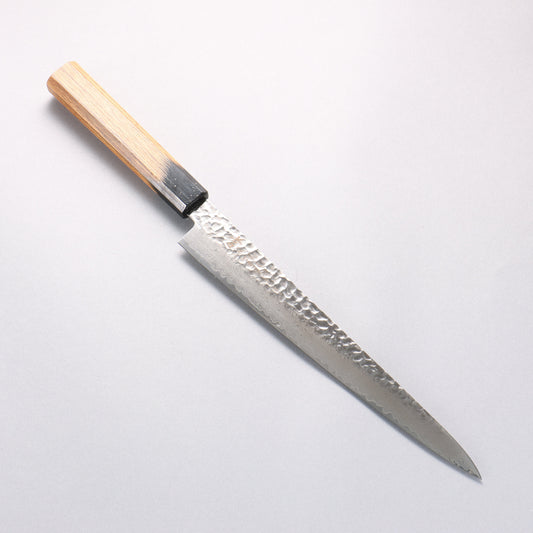 堺 孝行 V金10号 33層ダマスカス 筋引包丁 240mm 樫の木漆塗り(黒伸)柄 - 清助刃物