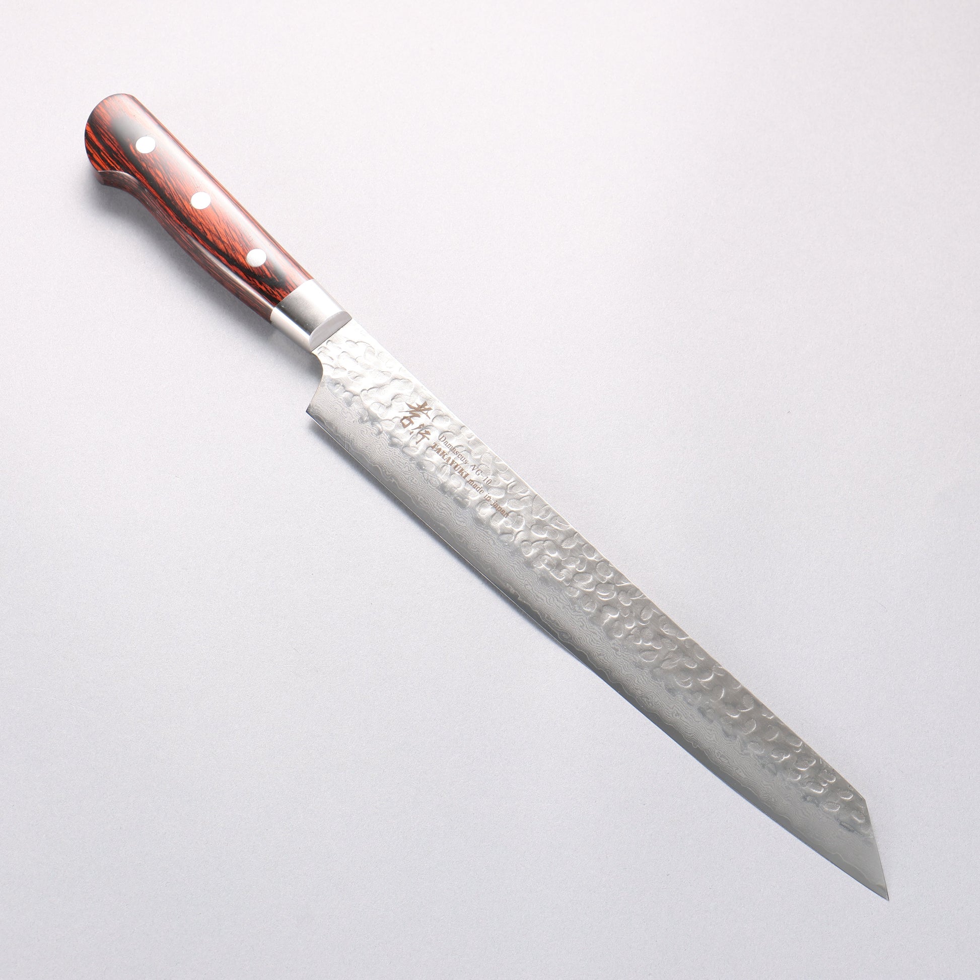 堺 孝行 VG10 33層 ダマスカス 剣型柳刃包丁 270mm マホガニー柄 - 清助刃物