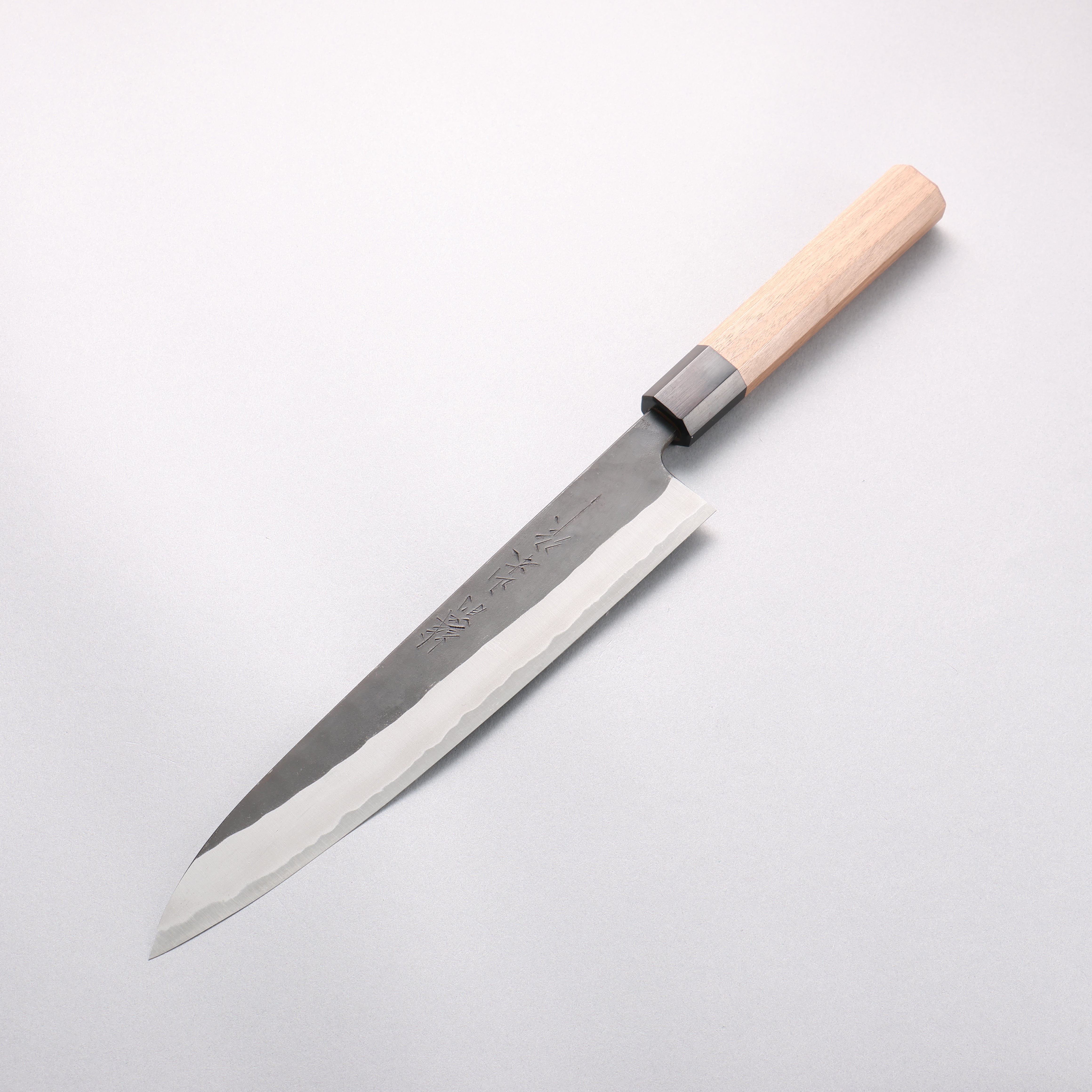 山本 直 白ニ鋼 黒仕上げ 筋引包丁 240mm ウォルナット柄 - 清助刃物