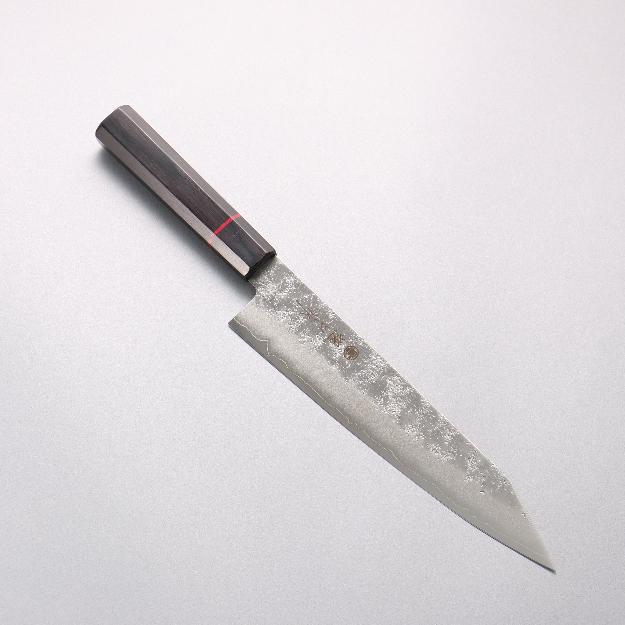 樋口 銀三鋼 梨地 切付牛刀包丁 210mm 黒合板柄 - 清助刃物