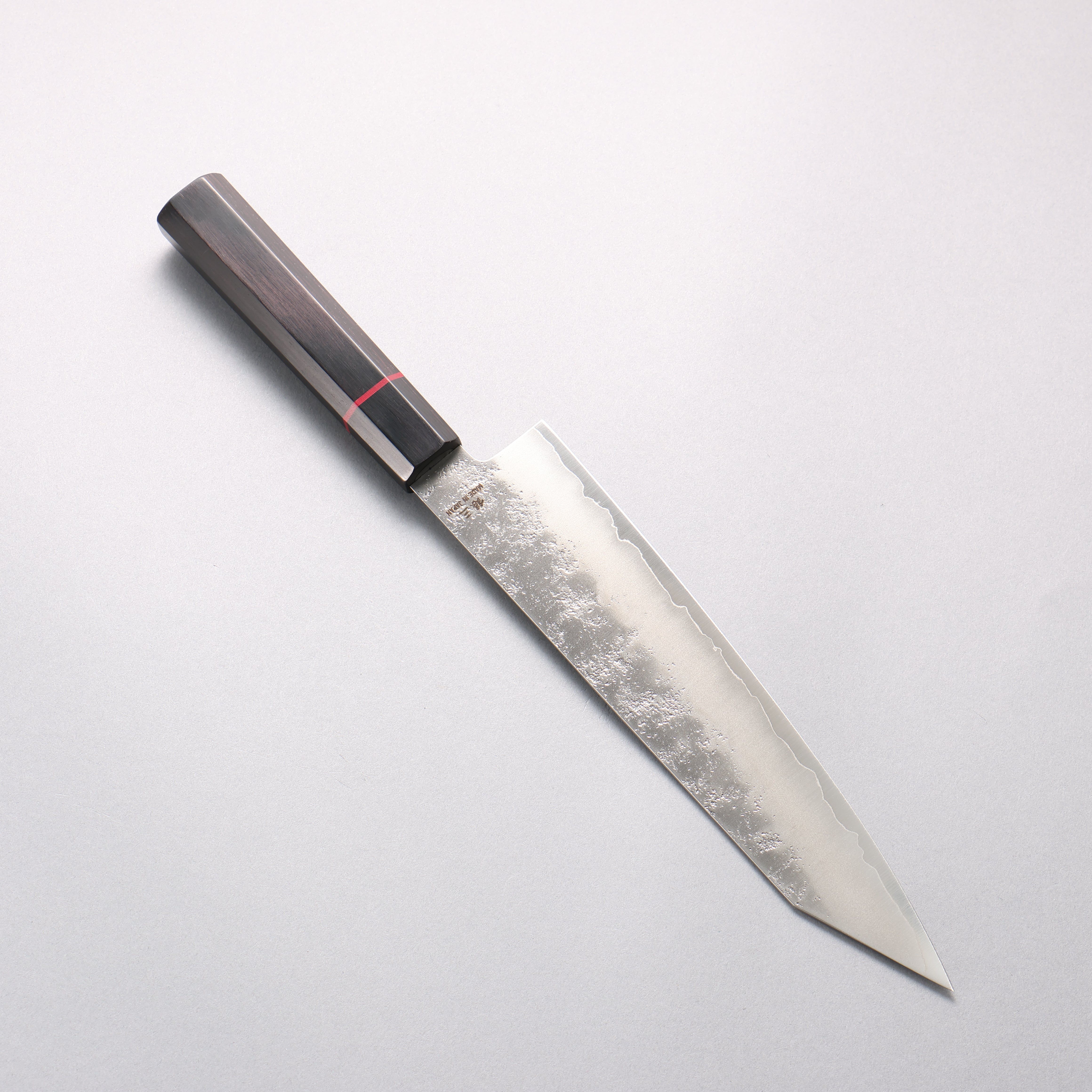 樋口 銀三鋼 梨地 切付牛刀包丁 210mm 黒合板柄 - 清助刃物