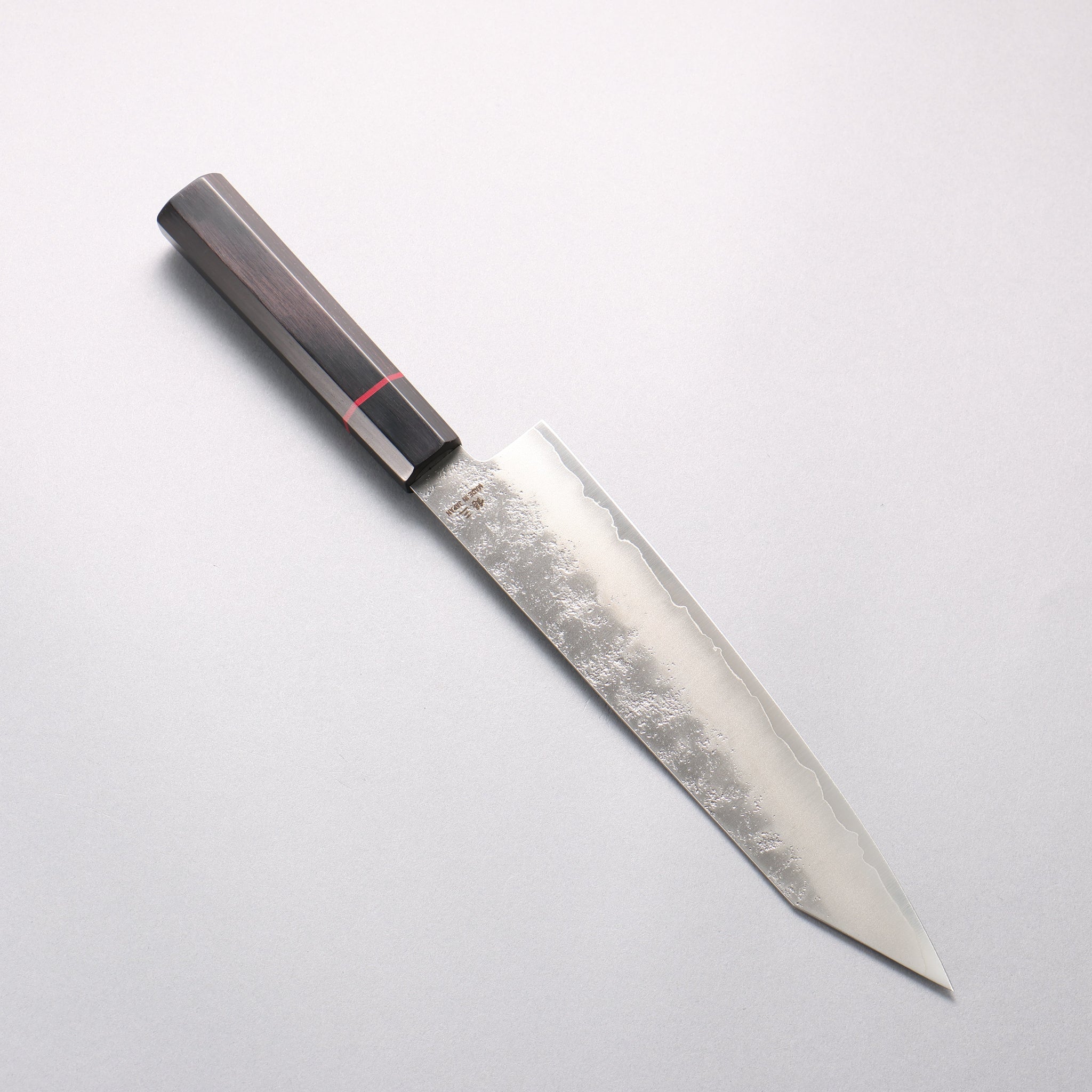 樋口 銀三鋼 梨地 切付牛刀包丁 210mm 黒合板柄 - 清助刃物