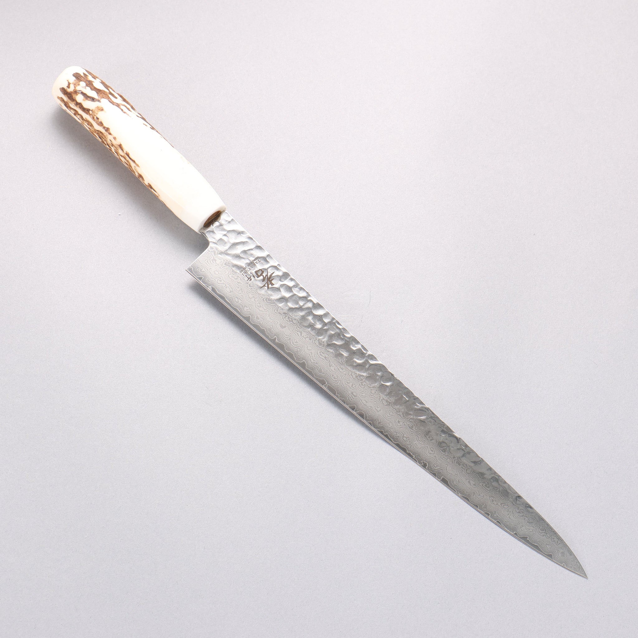 堺 孝行 V金10号 33層ダマスカス 筋引包丁 240mm 牛骨柄 鞘付き - 清助刃物