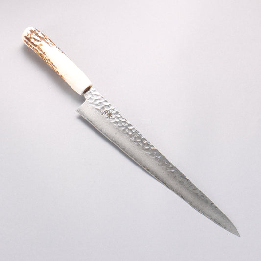 堺 孝行 V金10号 33層ダマスカス 筋引包丁 240mm 牛骨柄 鞘付き - 清助刃物