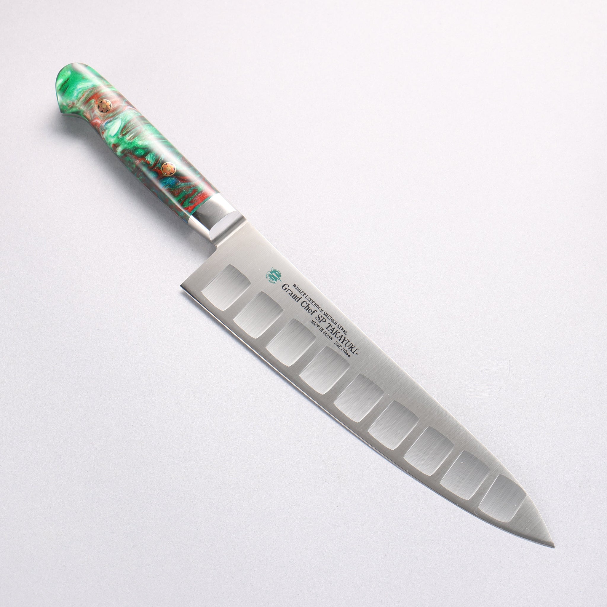 堺 孝行 グランドシェフ SP スウェーデンウッデホルム特殊鋼 牛刀サーモン 210mm SP タイプ III (ジャングル)柄 - 清助刃物