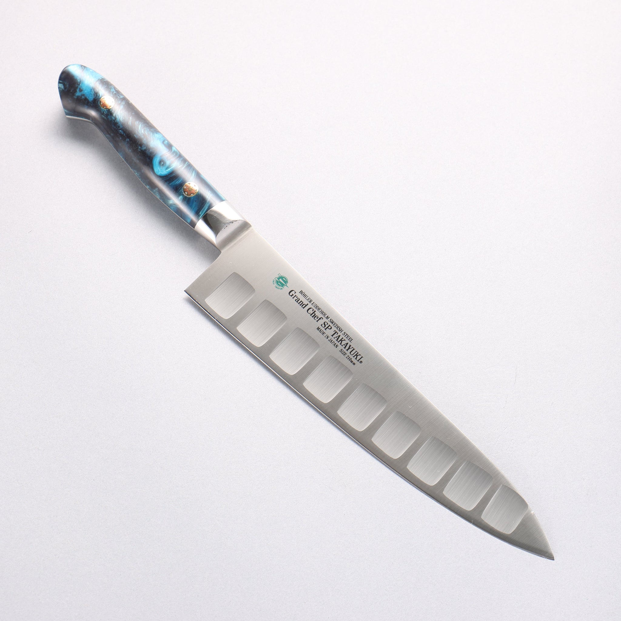 堺 孝行 グランドシェフ SP スウェーデンウッデホルム特殊鋼 牛刀サーモン 210mm SP タイプ III (オーシャン)柄 - 清助刃物