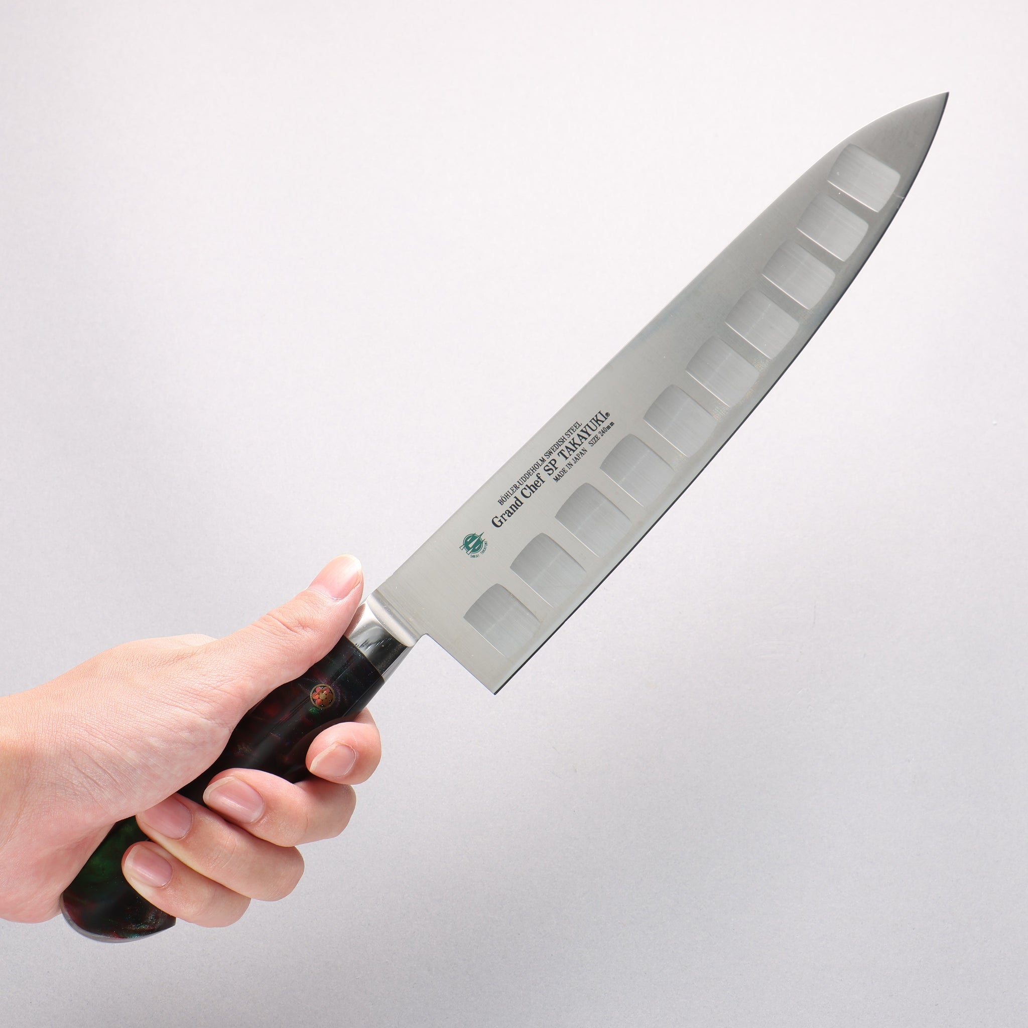 堺 孝行 グランドシェフ SP スウェーデンウッデホルム特殊鋼 牛刀サーモン 240mm SP タイプ III (ギャラクシー)柄 - 清助刃物