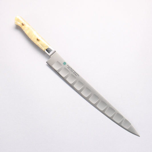 堺 孝行 グランドシェフ SP スウェーデンウッデホルム特殊鋼 筋引サーモン 240mm SP タイプ III (パール)柄 - 清助刃物