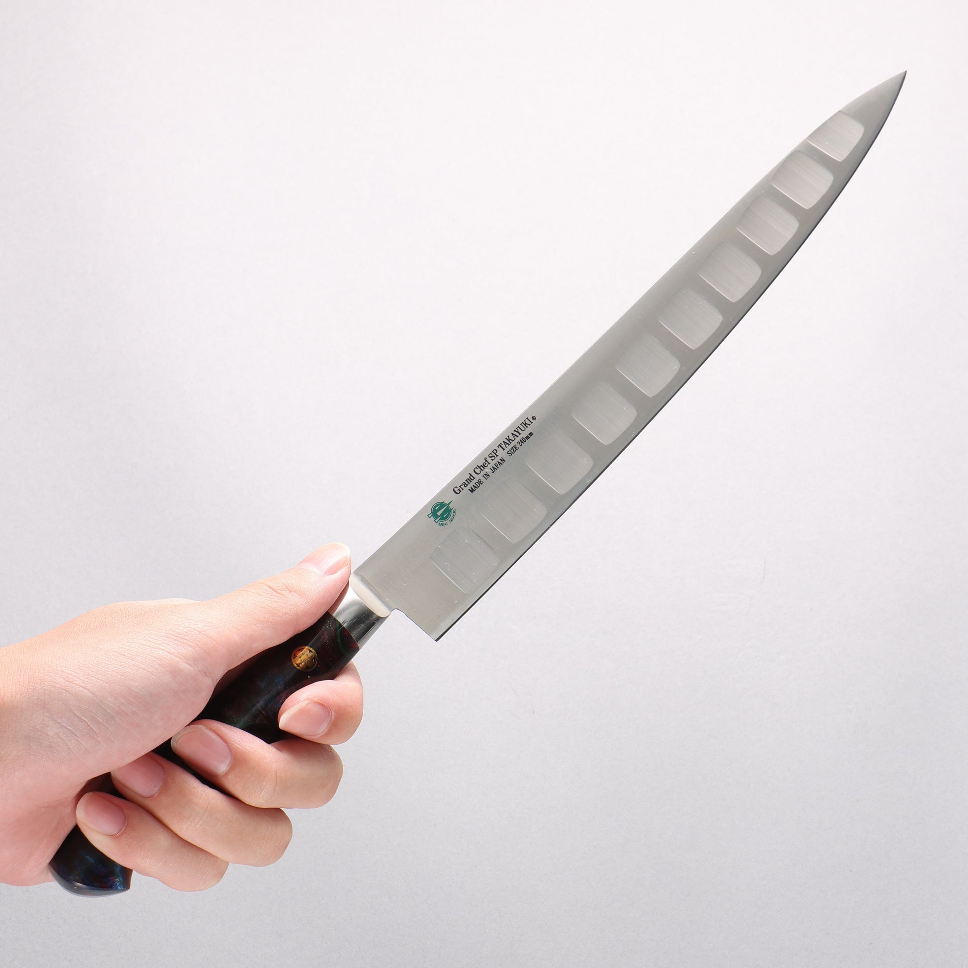 堺 孝行 グランドシェフ SP スウェーデンウッデホルム特殊鋼 筋引サーモン 240mm SP タイプ III (ギャラクシー)柄 - 清助刃物