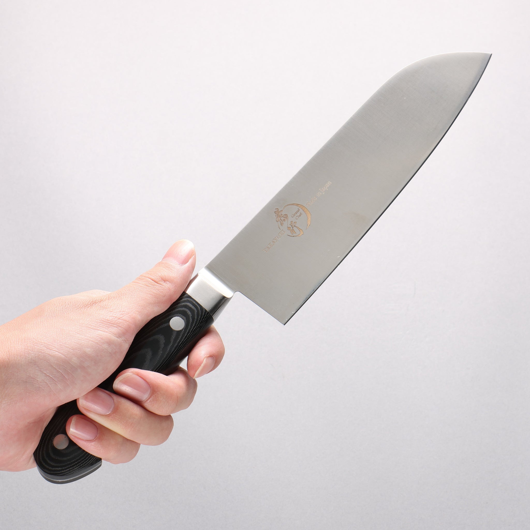 堺 孝行 グランドシェフ グランドシェフ スウェーデン鋼 三徳包丁 180mm 黒マイカルタ柄 - 清助刃物