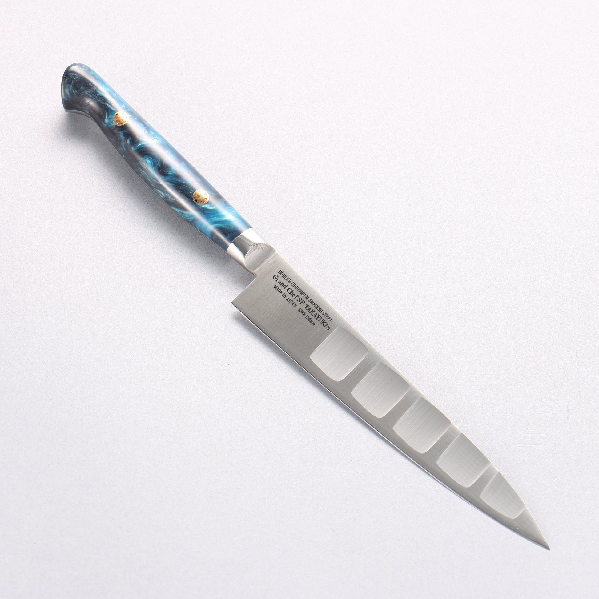 堺 孝行 グランドシェフ SP スウェーデンウッデホルム特殊鋼 ペティーサーモン 150mm SP タイプ III (オーシャン)柄 - 清助刃物