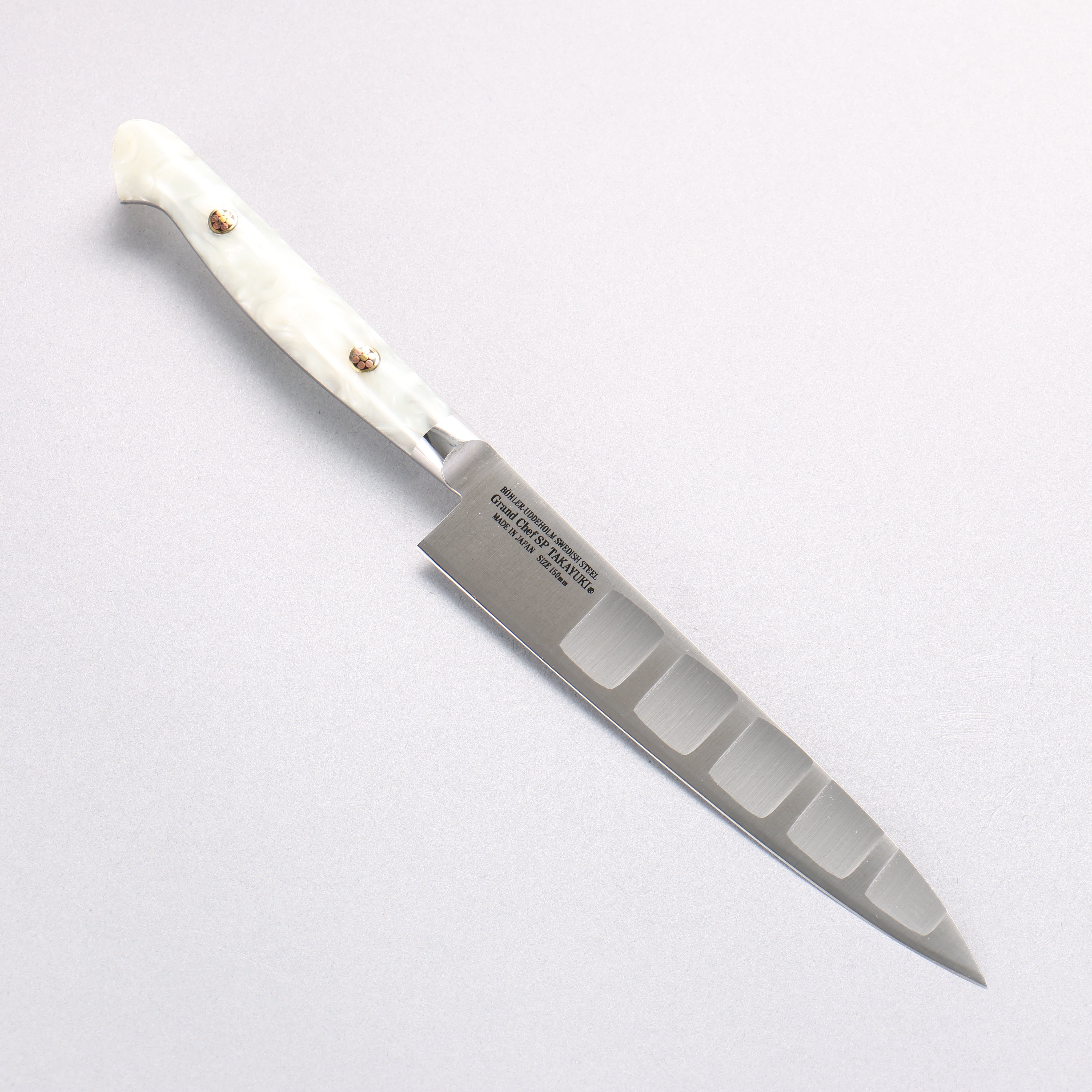 堺 孝行 グランドシェフ SP スウェーデンウッデホルム特殊鋼 ペティーサーモン 150mm SP タイプ III (パール)柄 - 清助刃物
