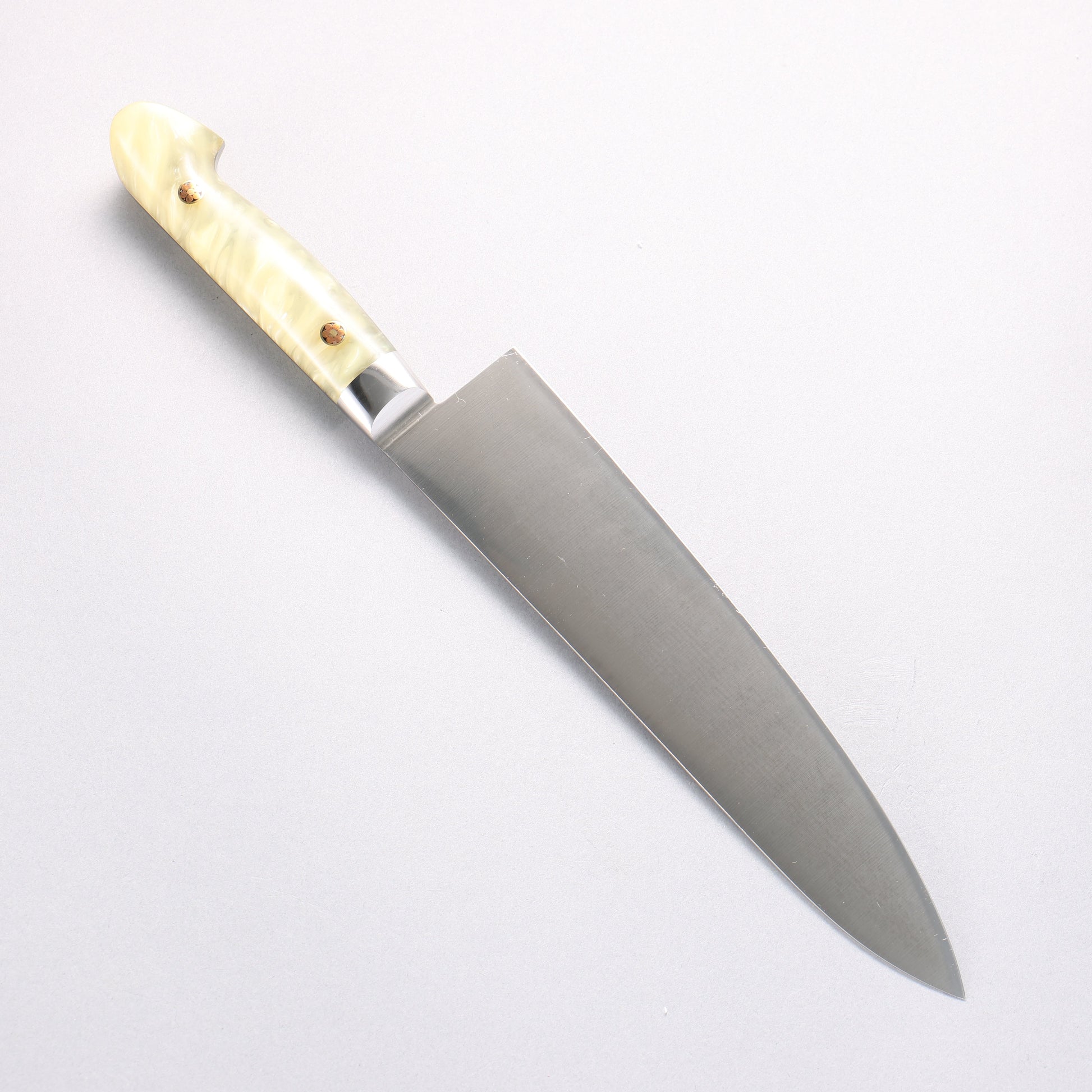 堺 孝行 グランドシェフ SP スウェーデンウッデホルム特殊鋼 牛刀サーモン 210mm SP タイプ III (パール)柄 - 清助刃物