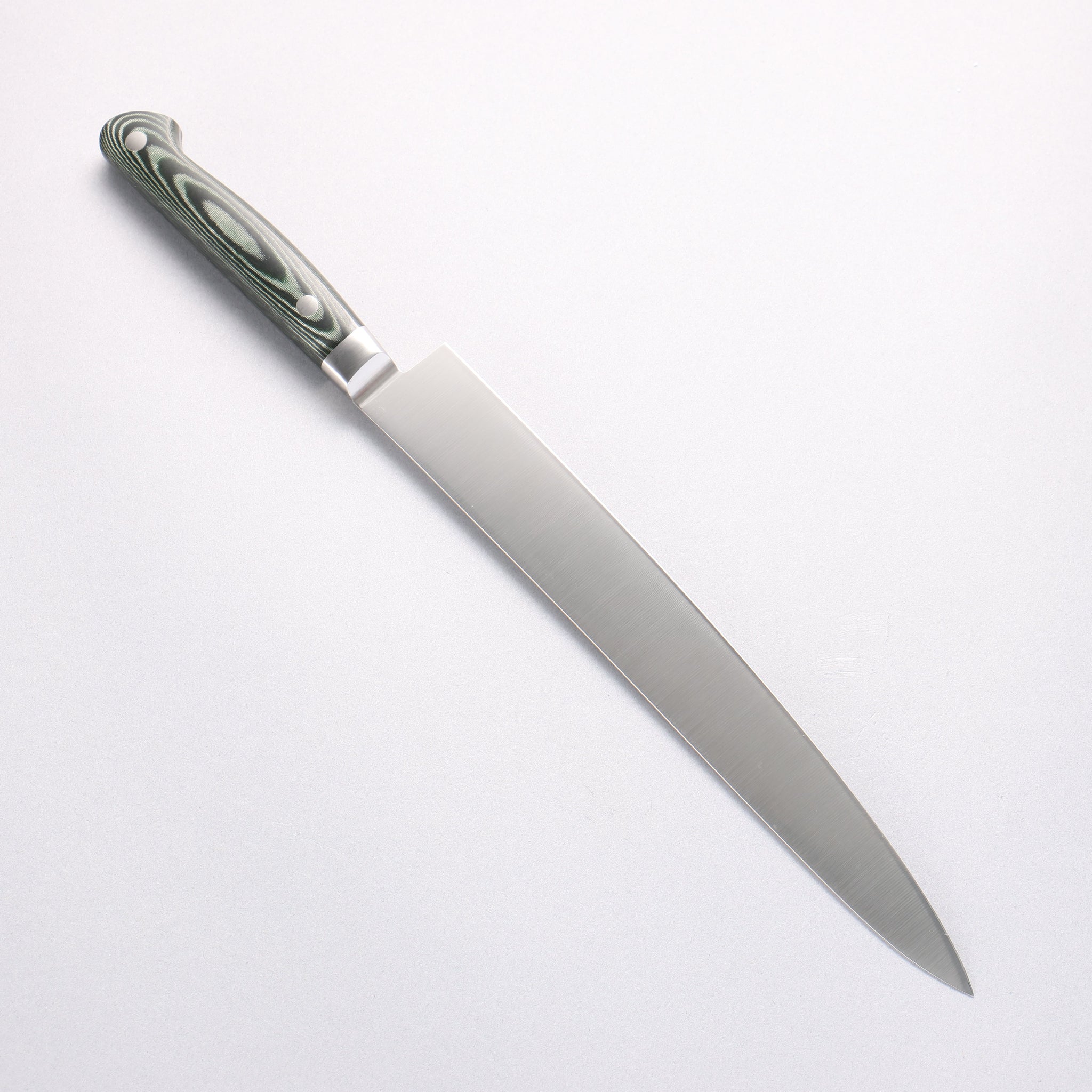 堺 孝行 グランドシェフ グランドシェフ スウェーデン鋼 筋引包丁 240mm 緑マイカルタ柄 - 清助刃物