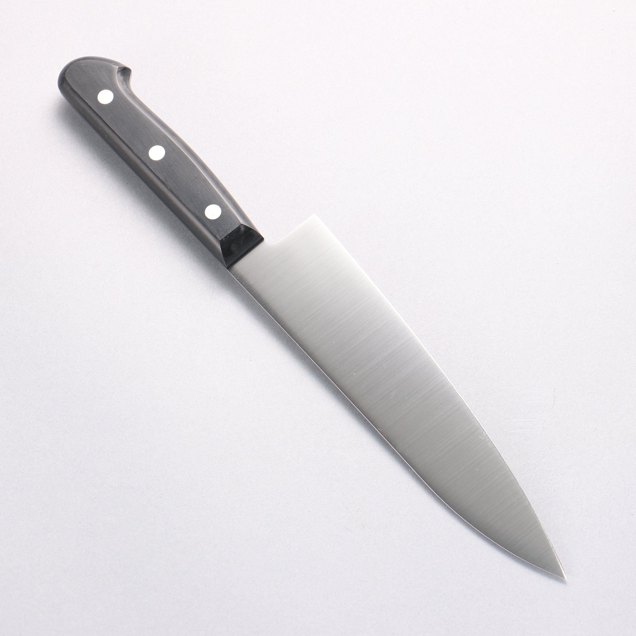 堺 孝行 モリブデン鋼（MOL） 磨き仕上げ 牛刀包丁 180mm 黒プラスチック抗菌柄 - 清助刃物