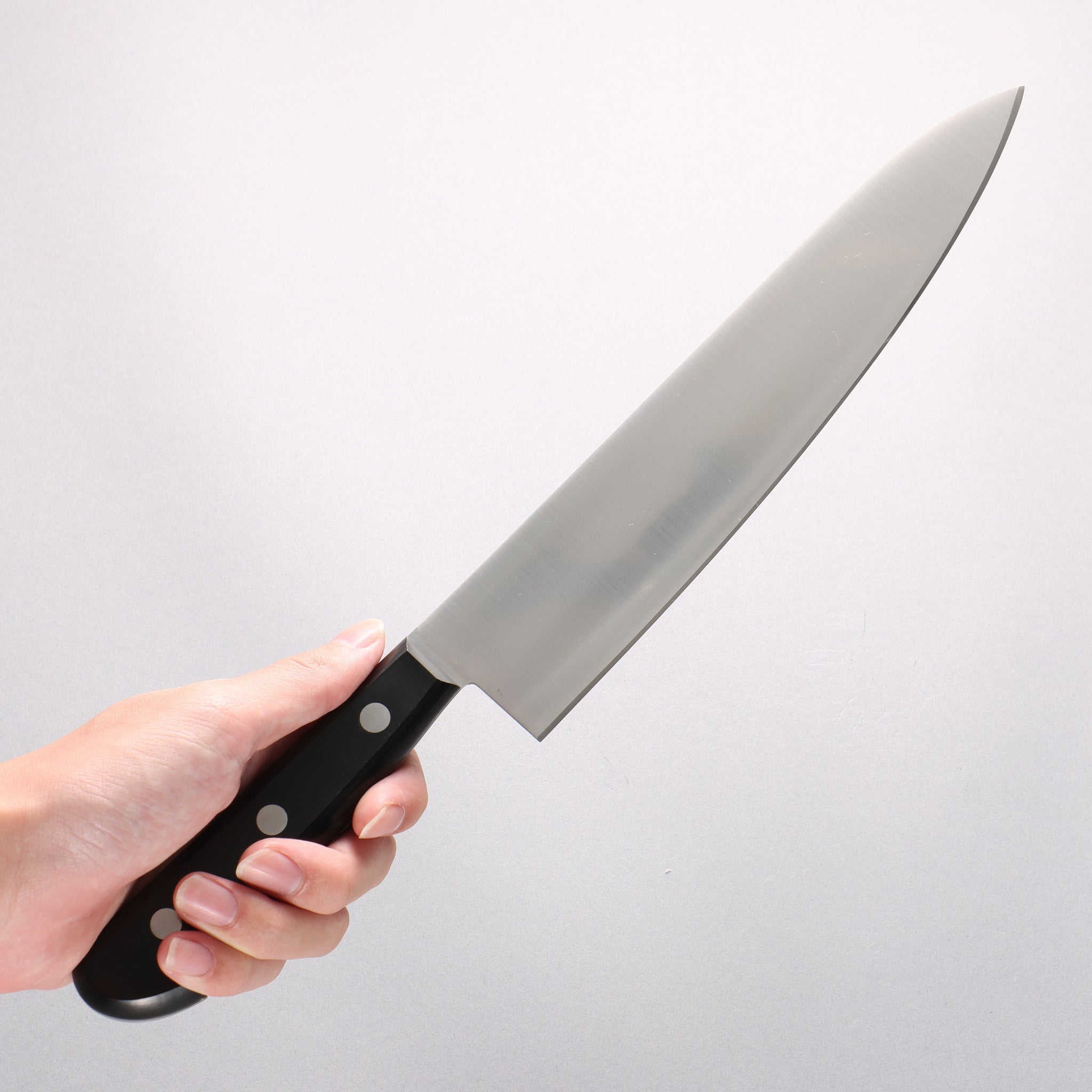 堺 孝行 グランドシェフ スウェーデン鋼 牛刀包丁 240mm 黒合板柄 - 清助刃物