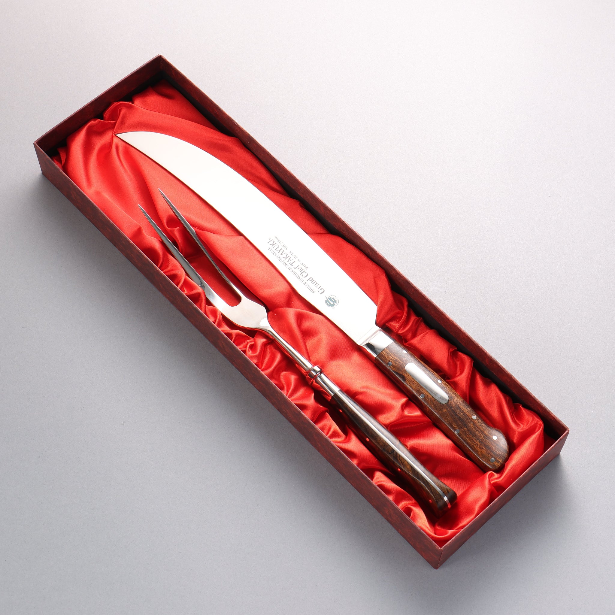 堺 孝行 ステンレス鋼 カービングナイフ&フォークセット - 清助刃物