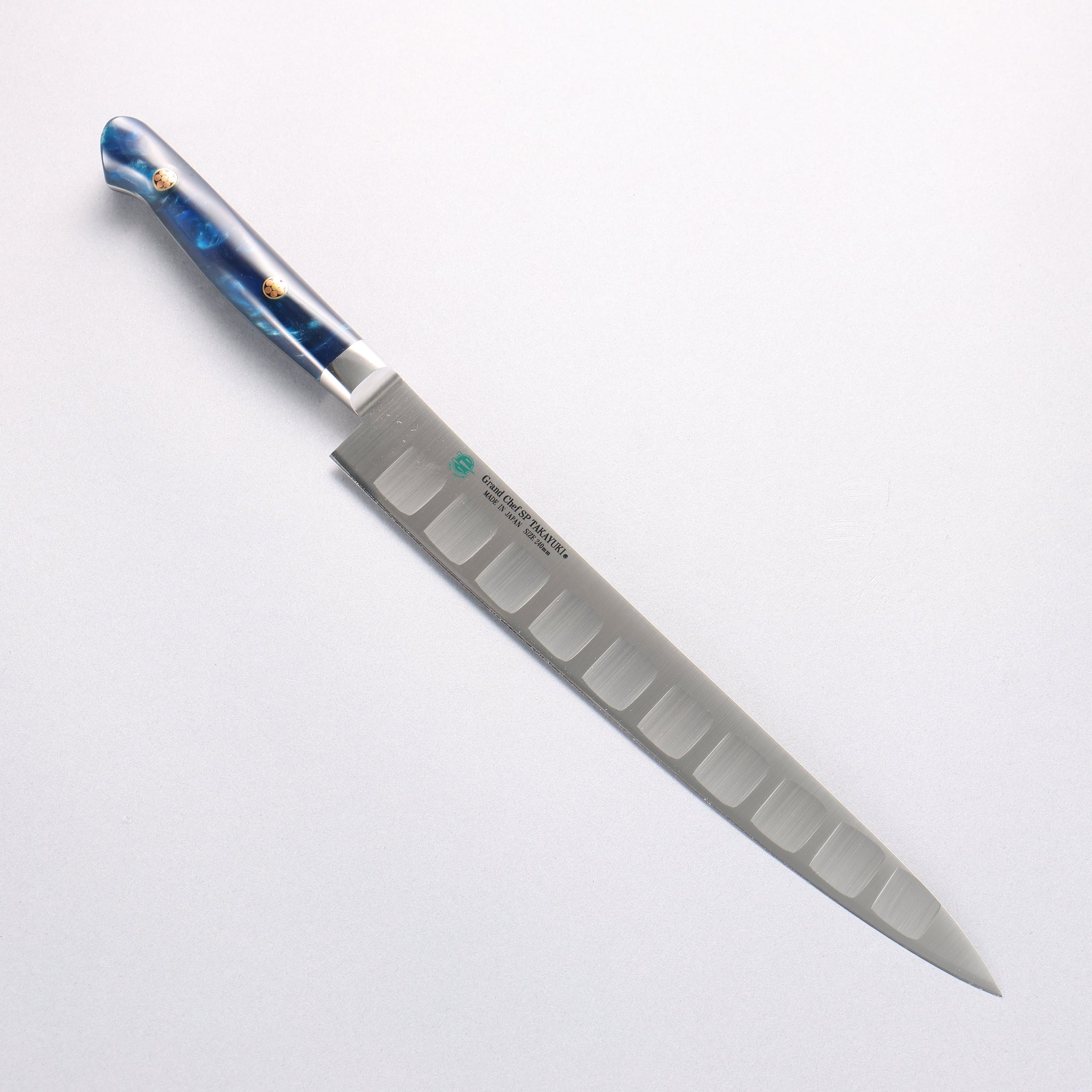 堺 孝行 グランドシェフ SP スウェーデンウッデホルム特殊鋼 筋引サーモン 240mm SP タイプ III (オーシャン)柄 - 清助刃物