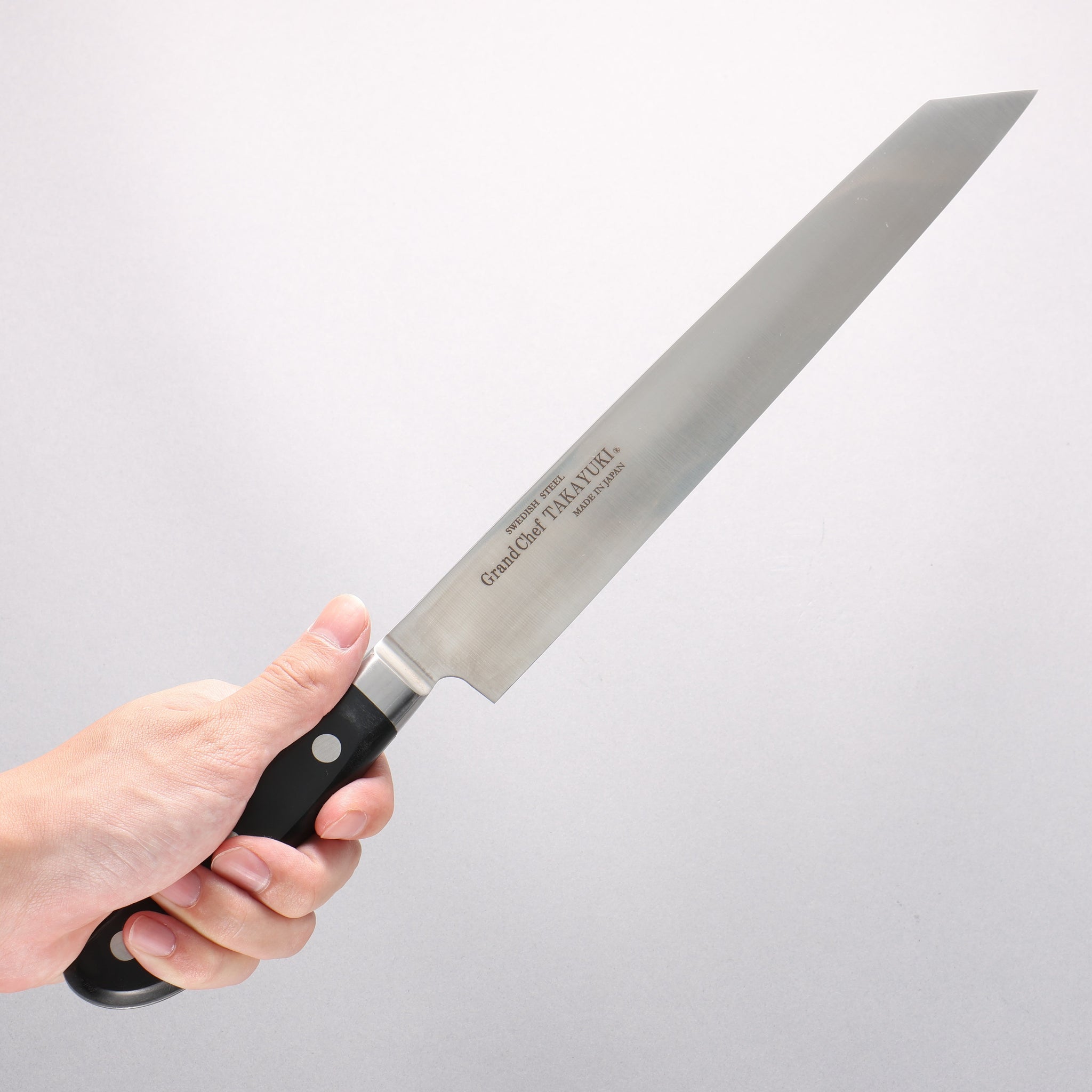 堺 孝行 グランドシェフ 【左利き用】 スウェーデン鋼 切付柳刃包丁 260mm 鞘付き - 清助刃物