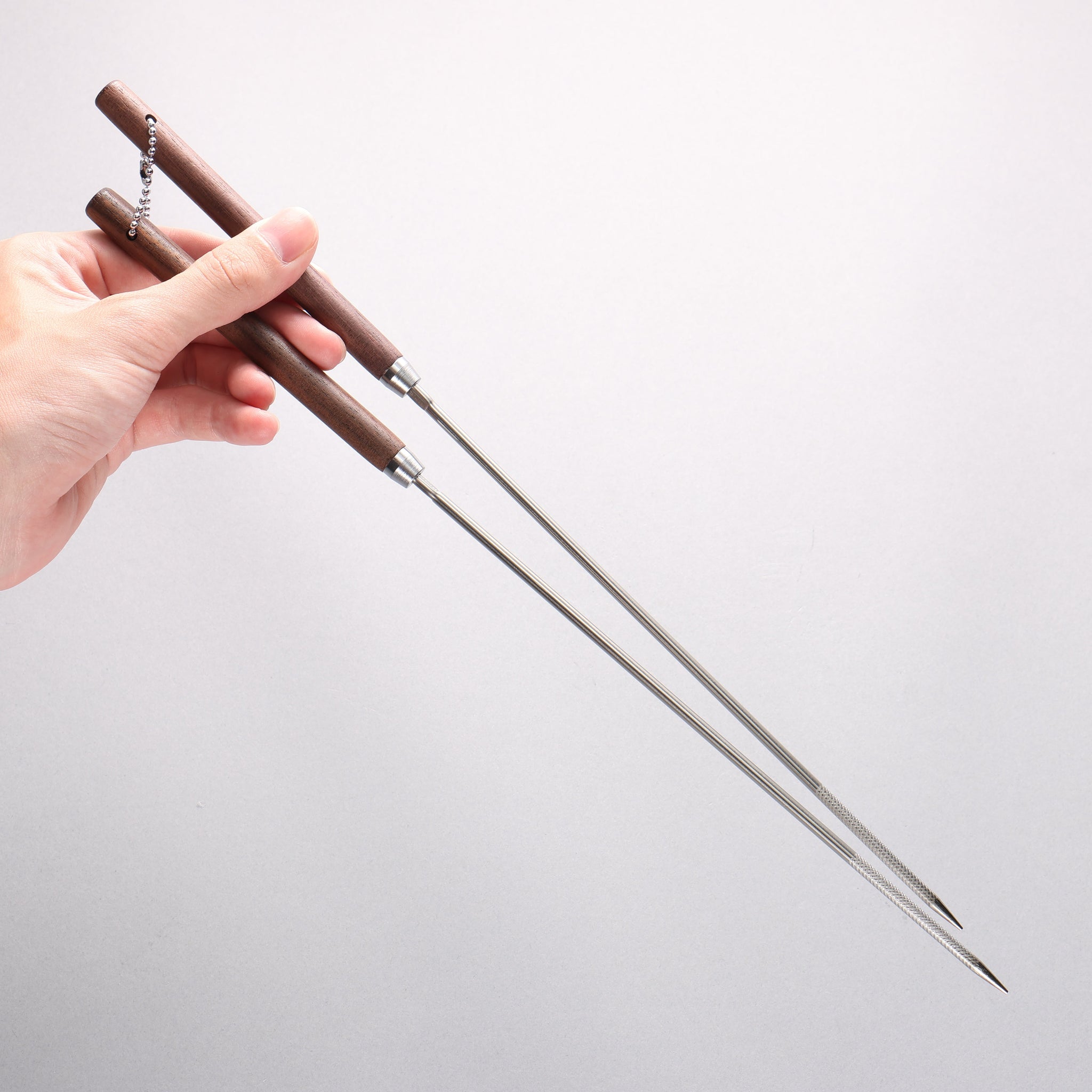 堺 孝行 ステンレス鋼 天ぷら箸（ギザ付き） - 清助刃物