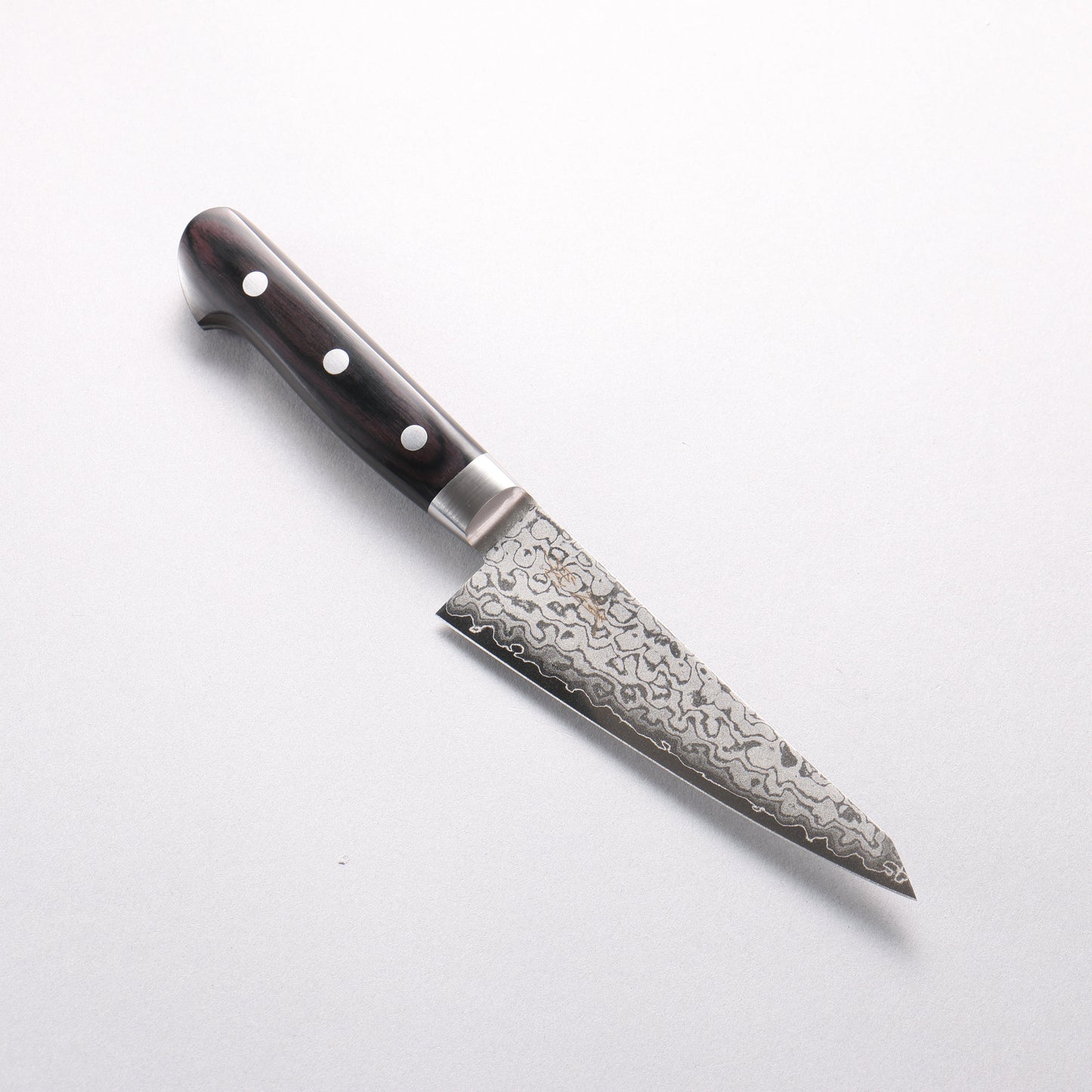 清助 V金10号 8層ダマスカス 磨き仕上げ 骨スキ包丁 150mm 黒合板柄 - 清助刃物