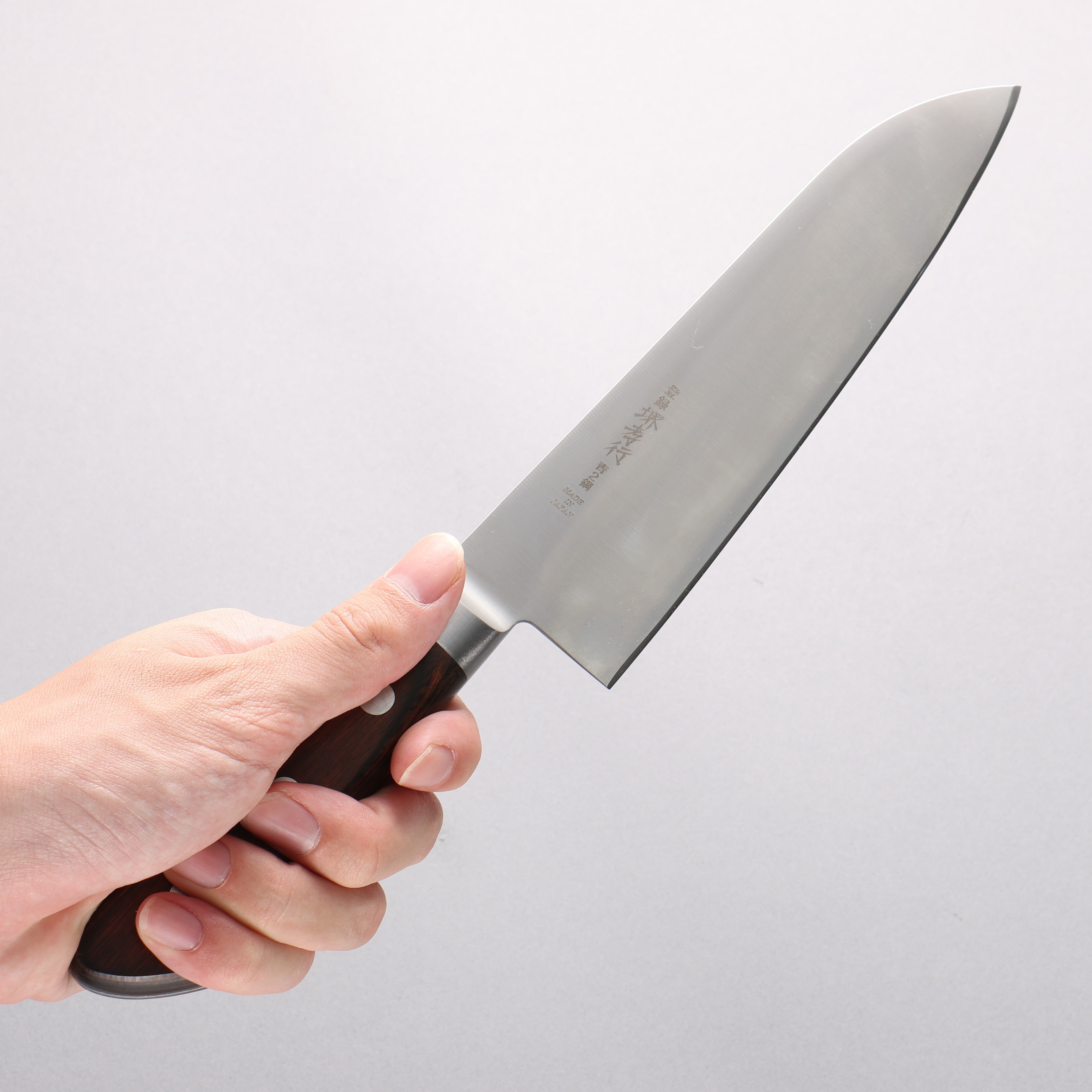 堺 孝行 青ニ鋼 本焼 三徳包丁 180mm – 清助刃物