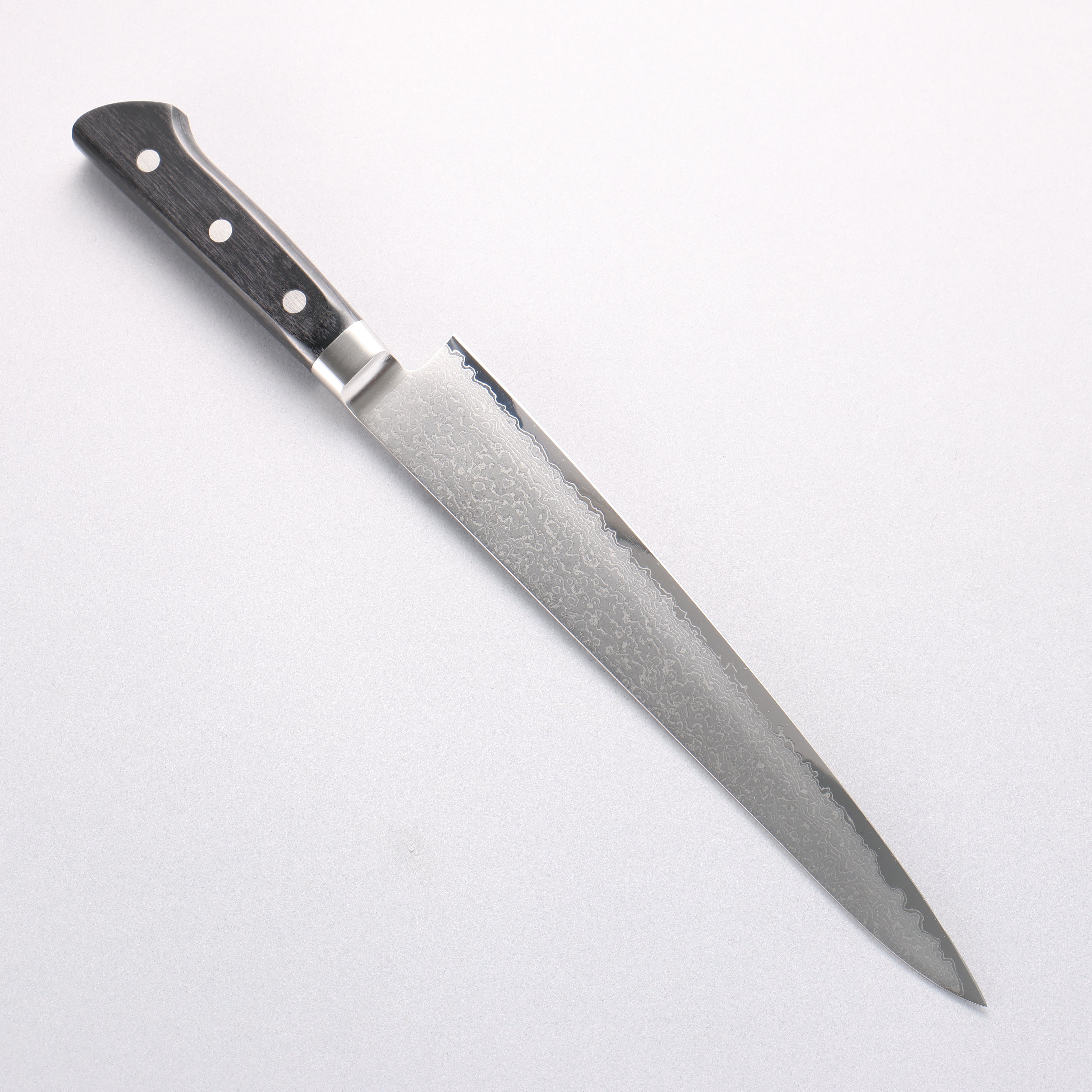 堺 孝行 モリブデン鋼（MOL） 63層ダマスカス 筋引包丁 240mm - 清助刃物