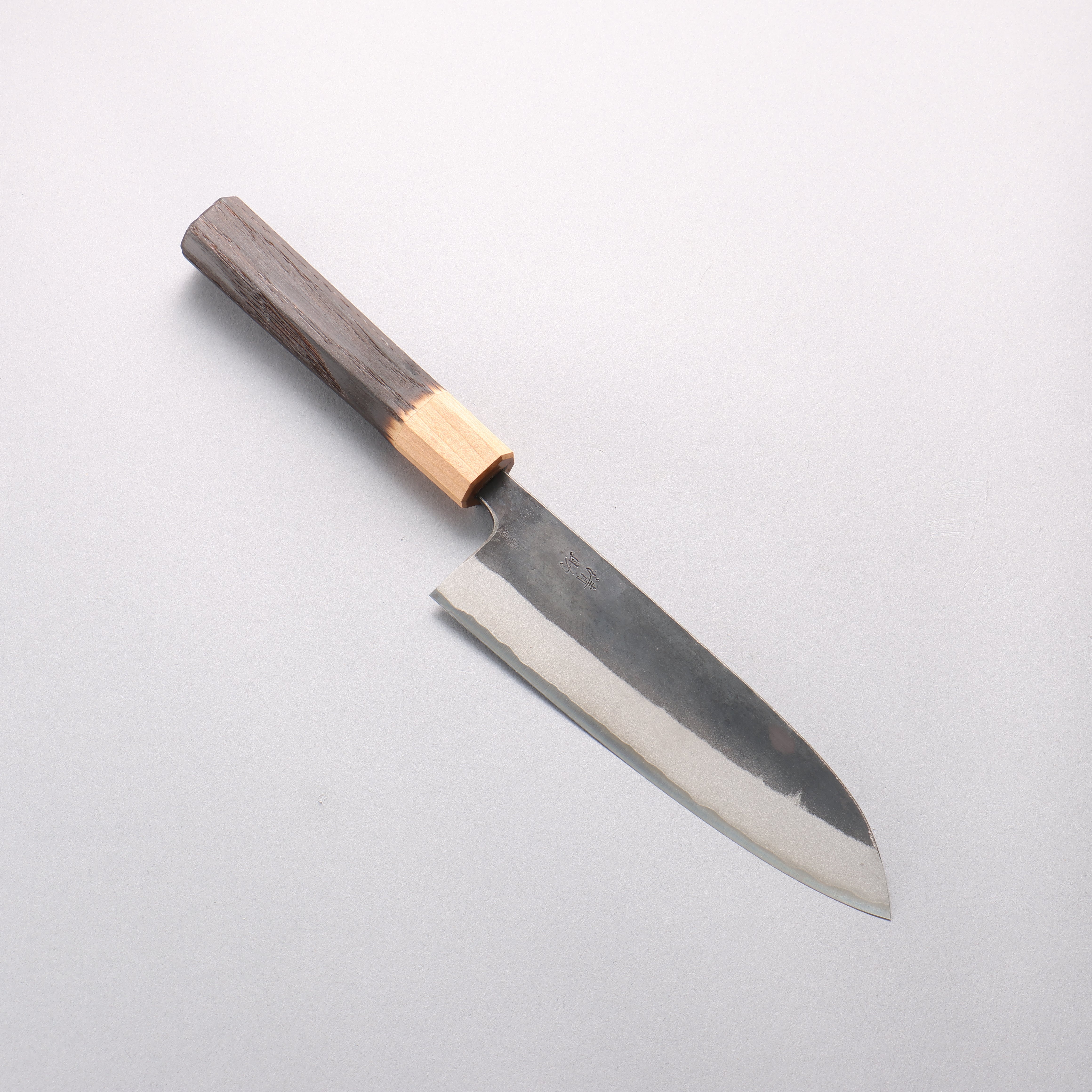 清助 青ニ鋼 黒仕上げ 三徳包丁 170mm 焼栗 （口輪：サクラ）柄 - 清助刃物