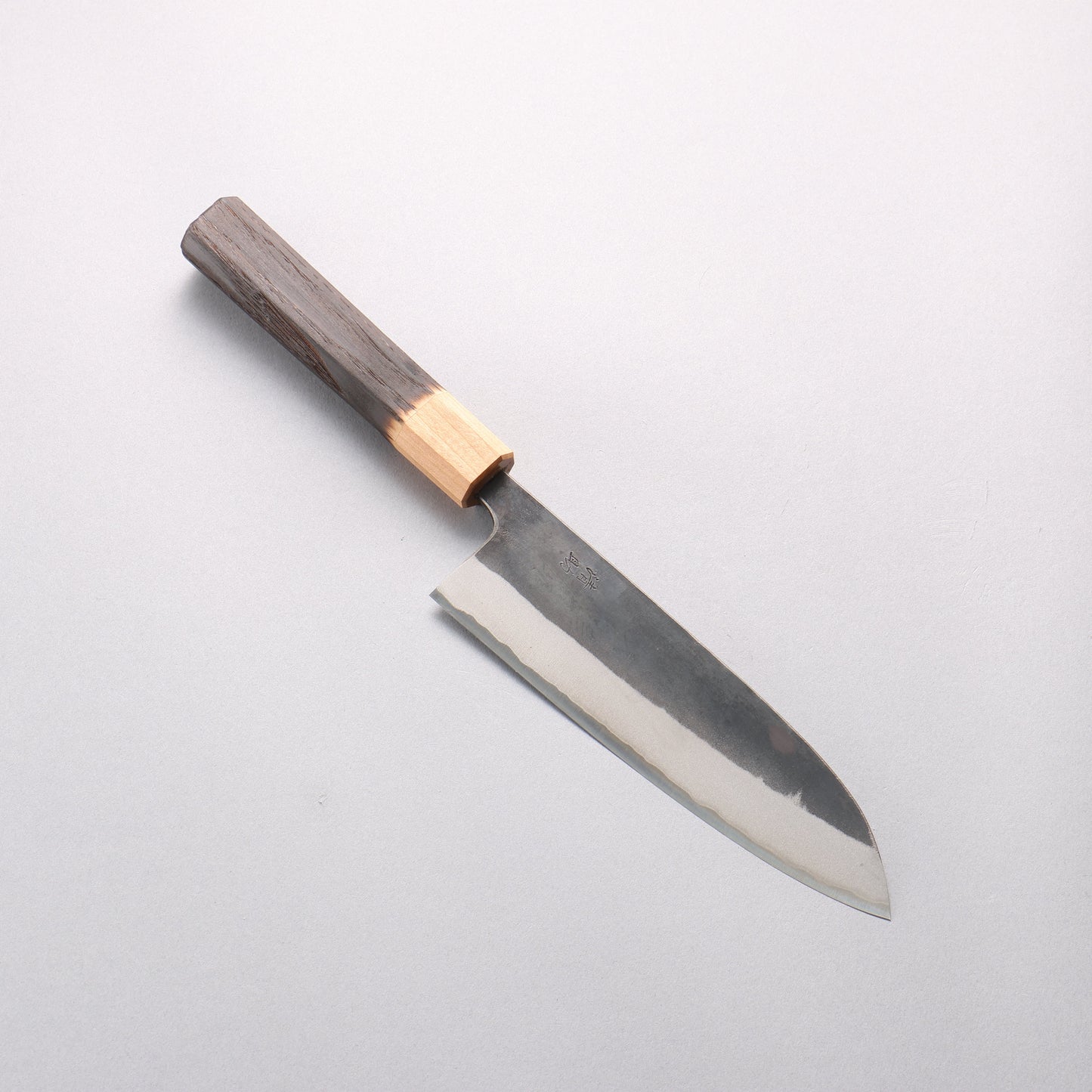清助 青ニ鋼 黒仕上げ 三徳包丁 170mm 焼栗 （口輪：サクラ）柄 - 清助刃物