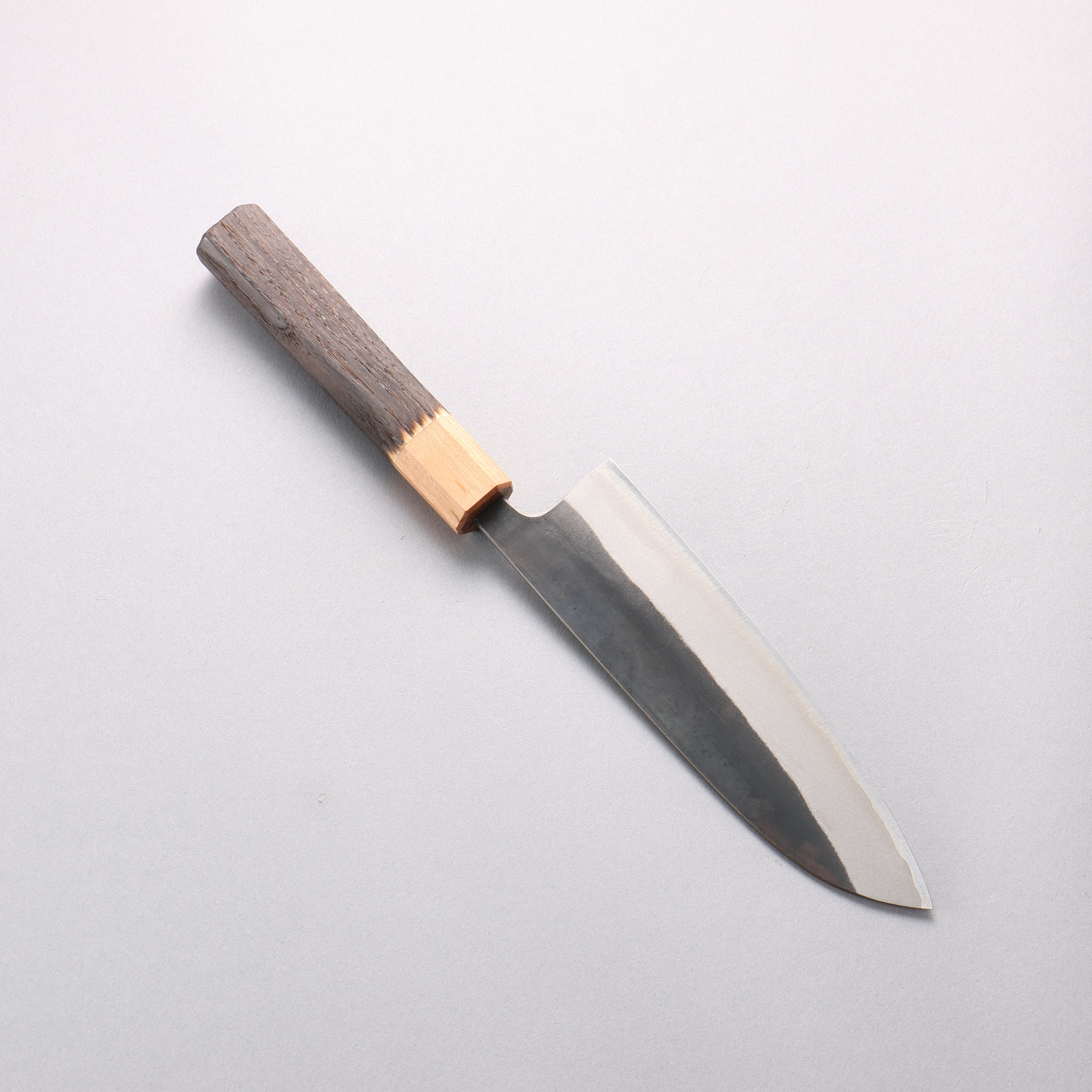 清助 青ニ鋼 黒仕上げ 三徳包丁 170mm 焼栗 （口輪：サクラ）柄 - 清助刃物