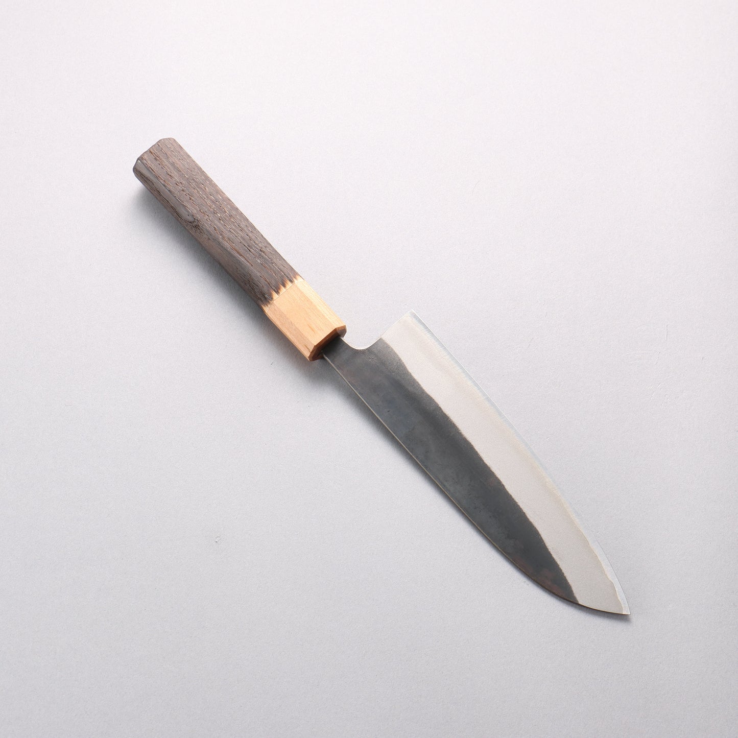 清助 青ニ鋼 黒仕上げ 三徳包丁 170mm 焼栗 （口輪：サクラ）柄 - 清助刃物