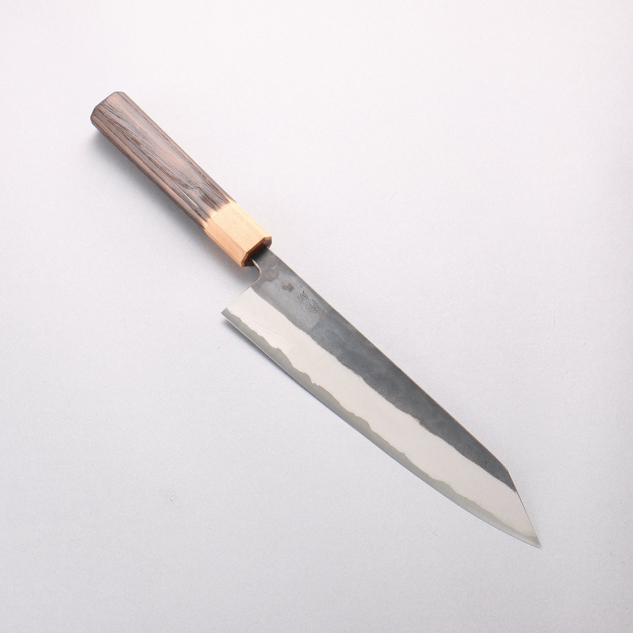 清助 青ニ鋼 黒仕上げ 切付牛刀包丁 210mm 焼栗 （口輪：サクラ）柄 - 清助刃物