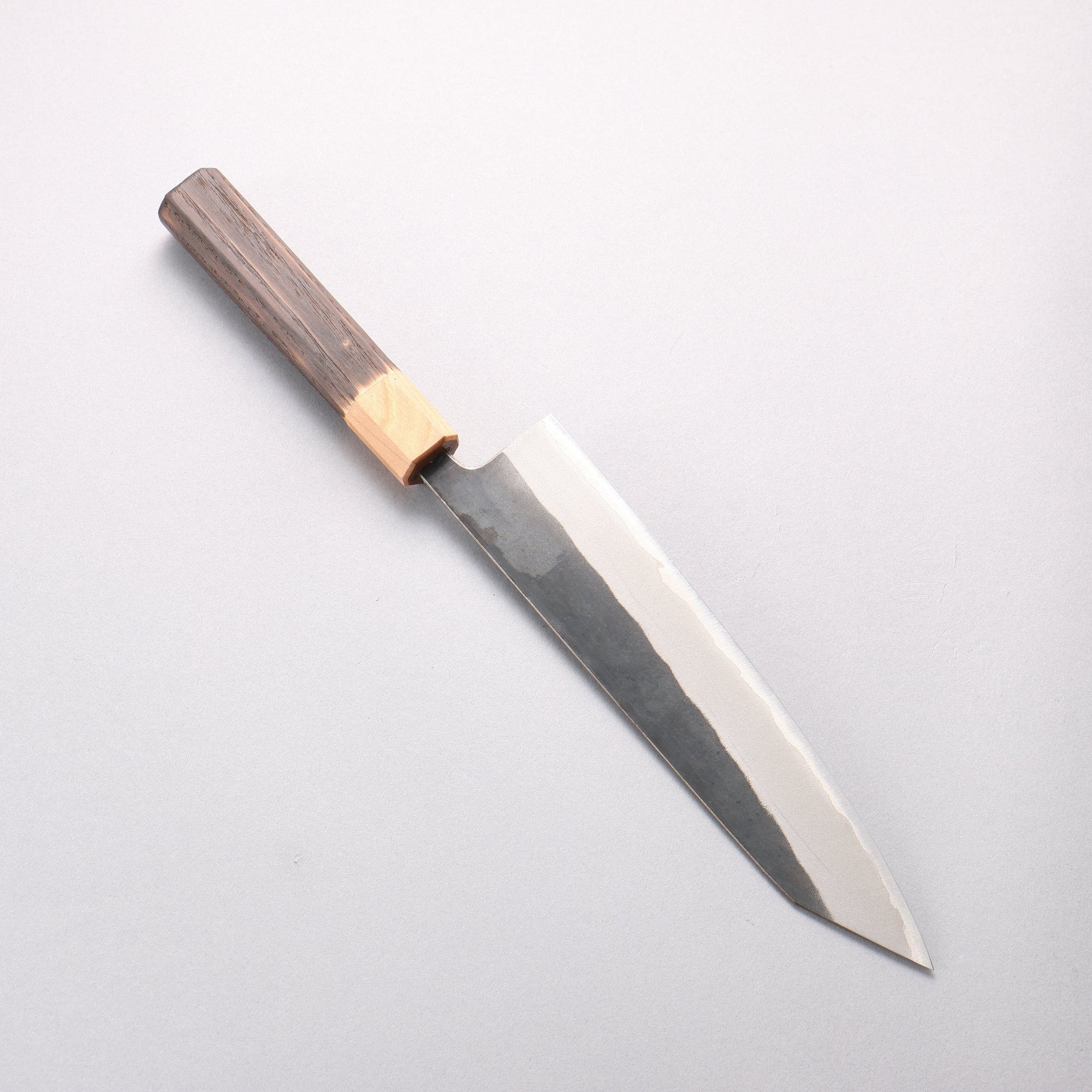 清助 青ニ鋼 黒仕上げ 切付牛刀包丁 210mm 焼栗 （口輪：サクラ）柄 - 清助刃物