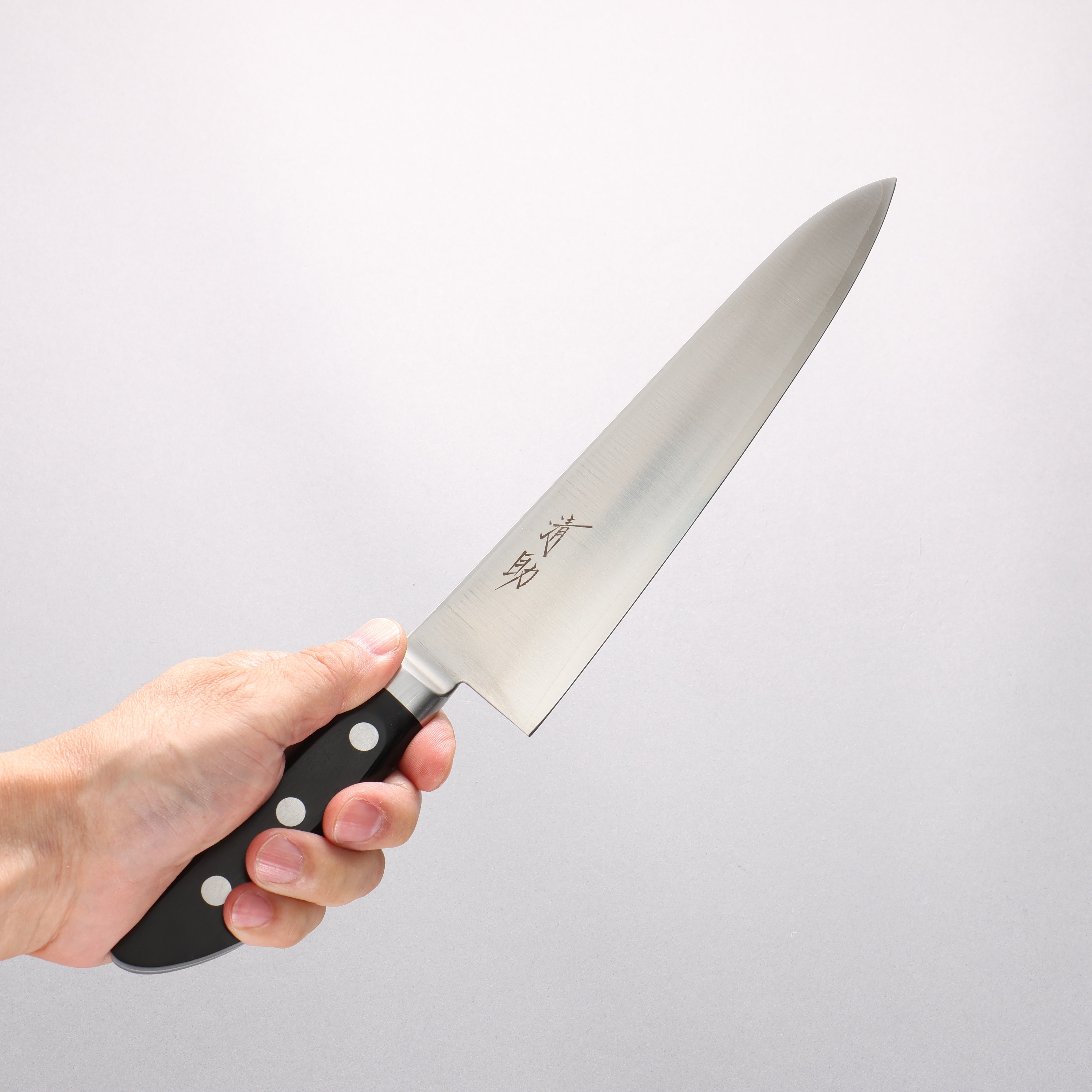 清助 V金1号 牛刀包丁 210mm 黒合板柄 - 清助刃物