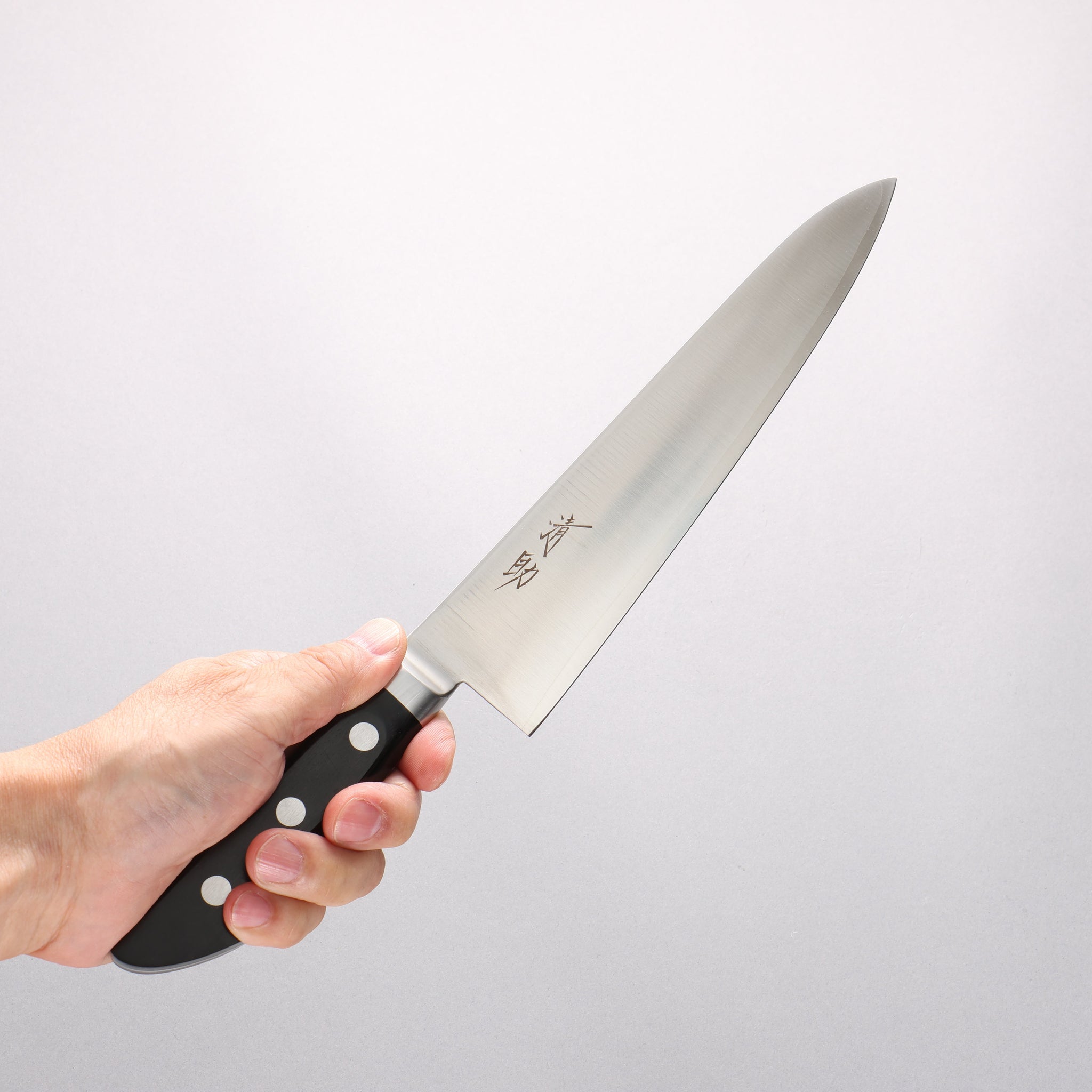 清助 V金1号 牛刀包丁 210mm 黒合板柄 - 清助刃物