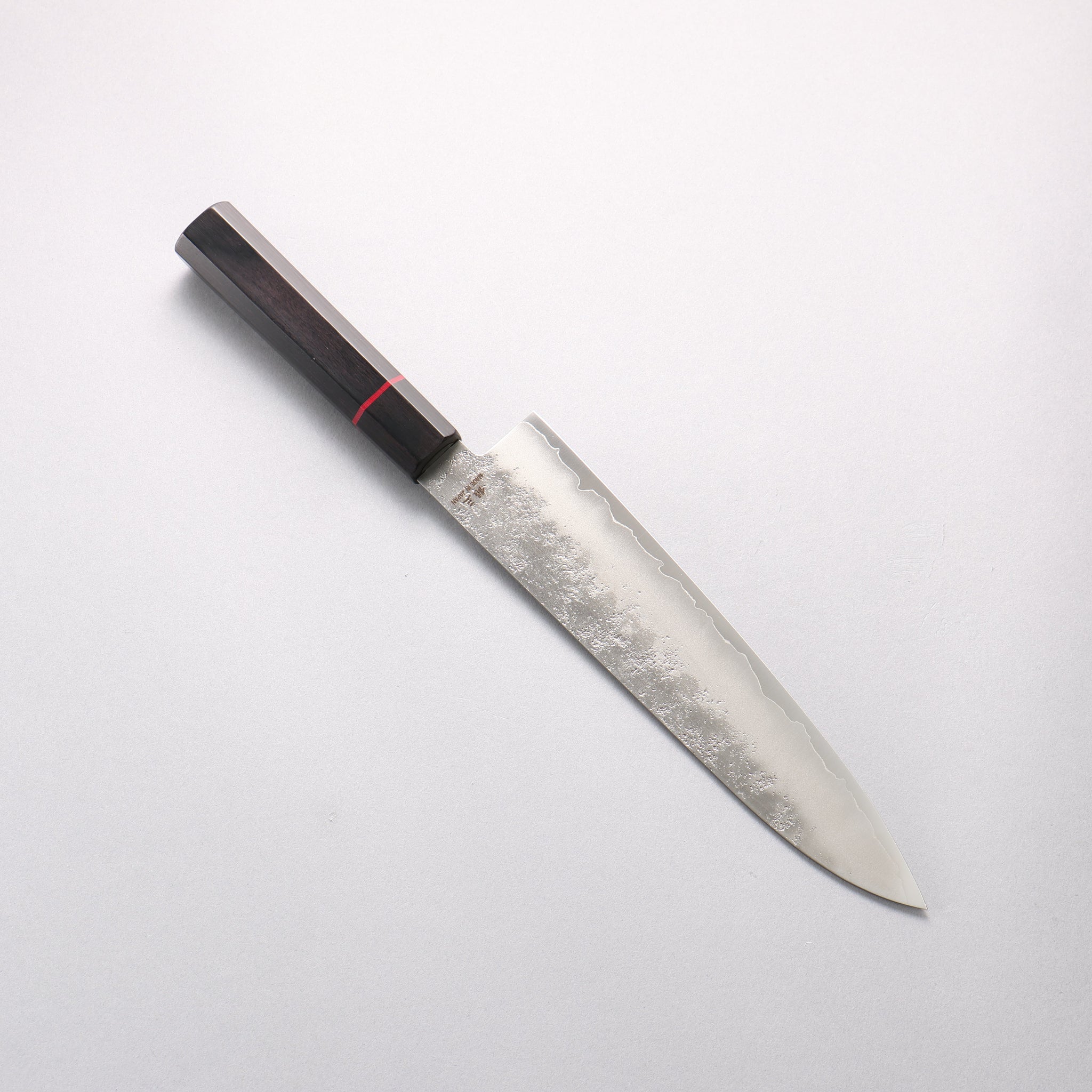 樋口 銀三鋼 梨地 牛刀包丁 210mm 黒合板柄 - 清助刃物