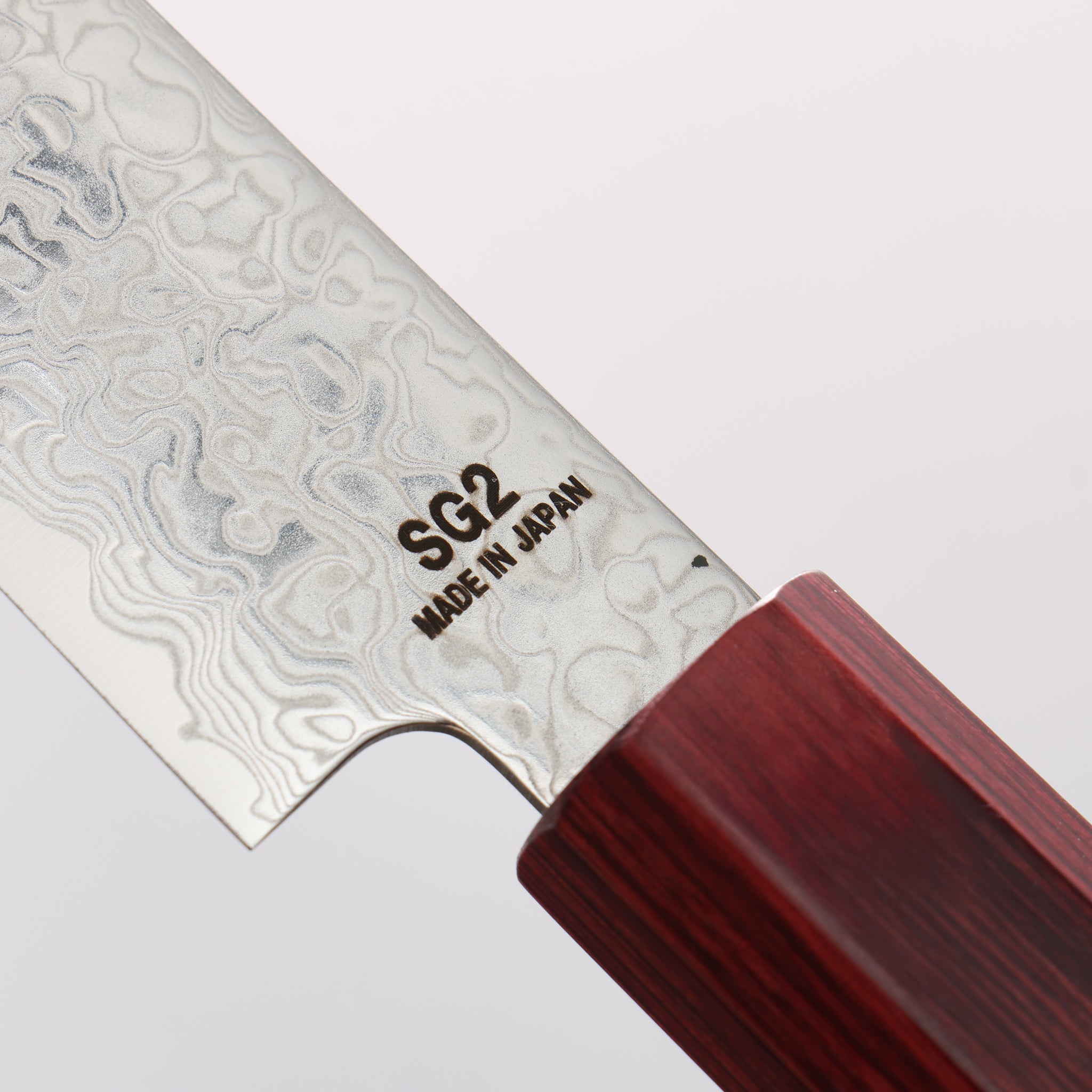 樋口 SG2 ダマスカス 磨き仕上げ 切付ペティナイフ 150mm 赤合板柄 - 清助刃物