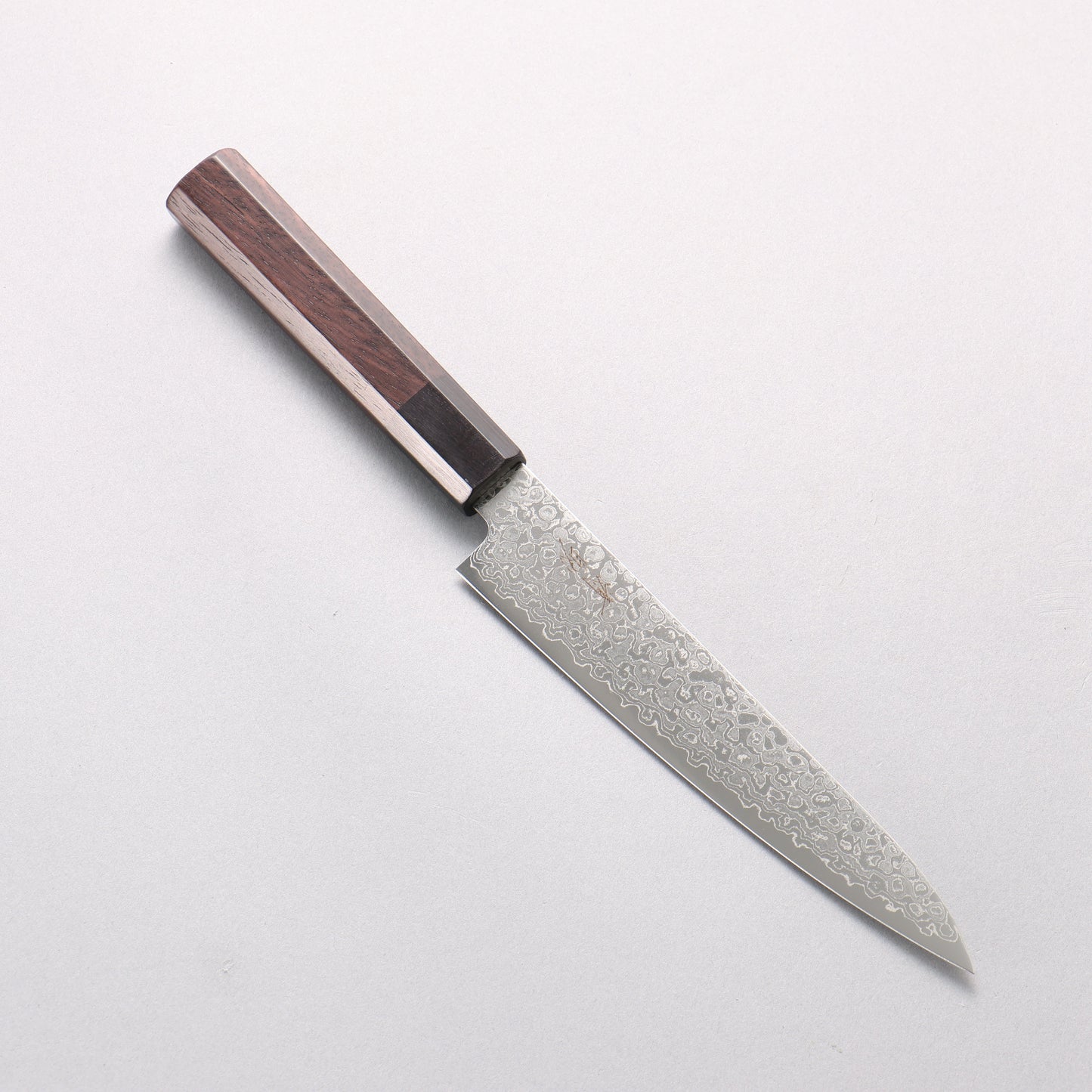 清助 V金10号 ダマスカス 磨き仕上げ ペティーナイフ 150mm 紫檀 (口輪：黒合板)柄 - 清助刃物