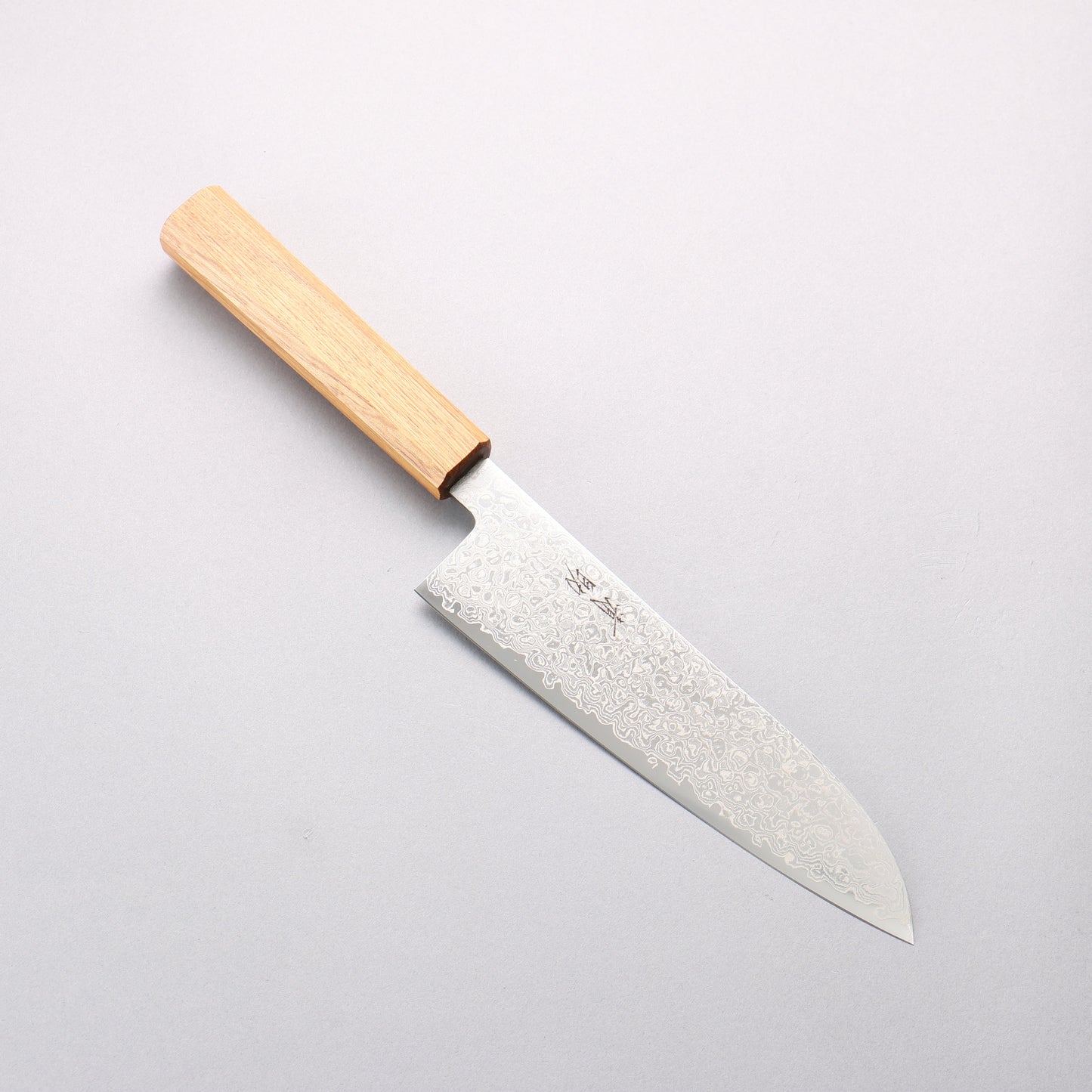 清助 ZA-18 ダマスカス 磨き仕上げ 三徳包丁 180mm 白樫柄 - 清助刃物