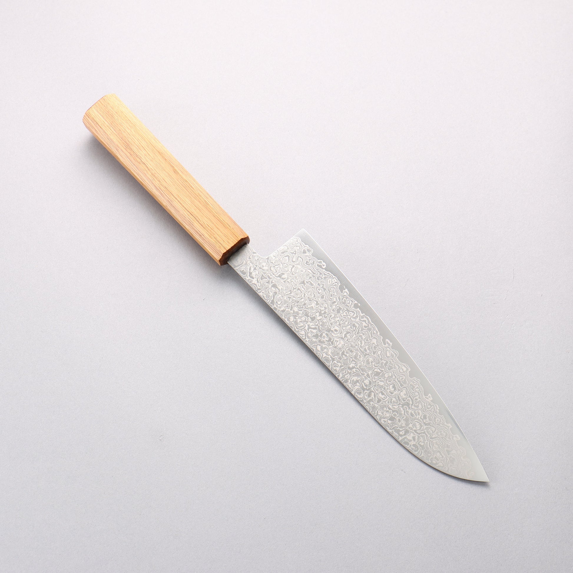 清助 ZA-18 ダマスカス 磨き仕上げ 三徳包丁 180mm 白樫柄 - 清助刃物