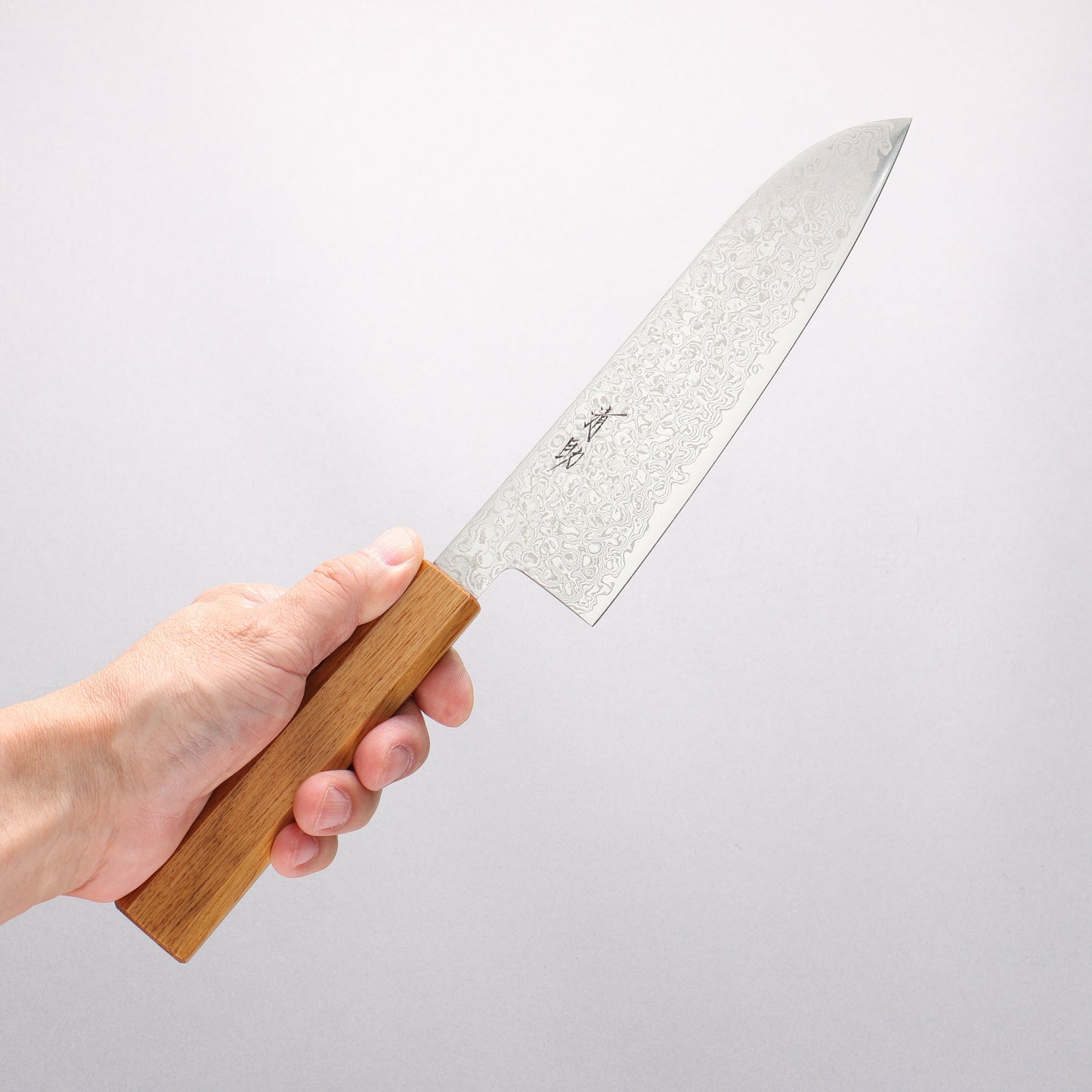 清助 ZA-18 ダマスカス 磨き仕上げ 三徳包丁 180mm 白樫柄 - 清助刃物