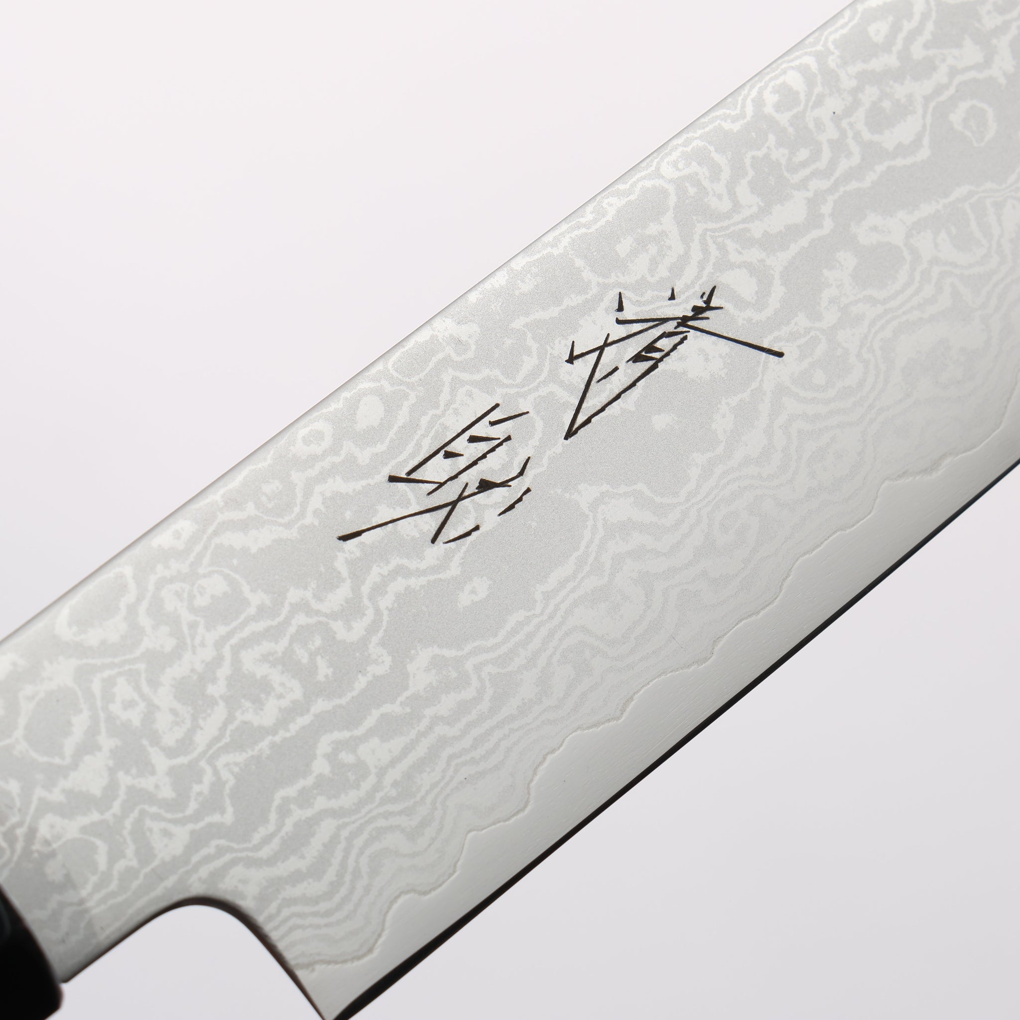 清助 V金10号 ダマスカス 切付ペティナイフ 180mm チーク (口輪：黒プラスチック)柄 - 清助刃物