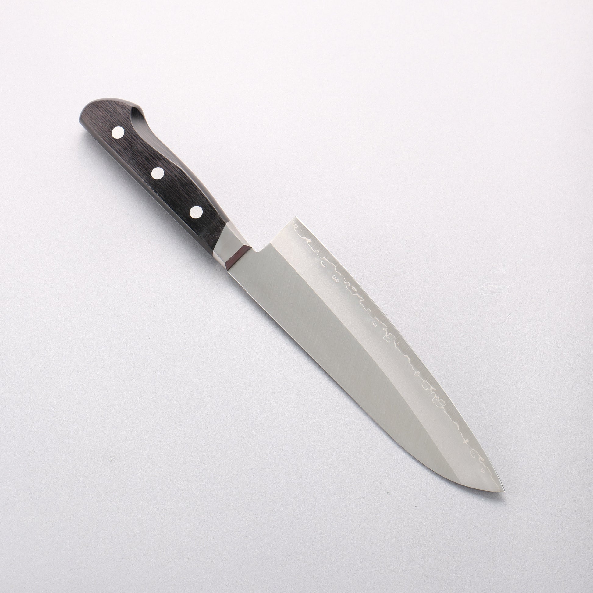 清助 スウェーデン鋼　（サンドビック） 三徳包丁 180mm 黒合板柄 