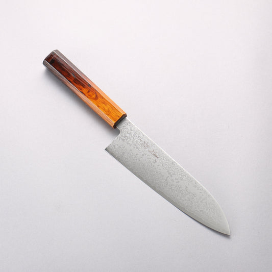 清助 V金10号 ダマスカス 三徳包丁 180mm 焼木漆塗り柄 - 清助刃物