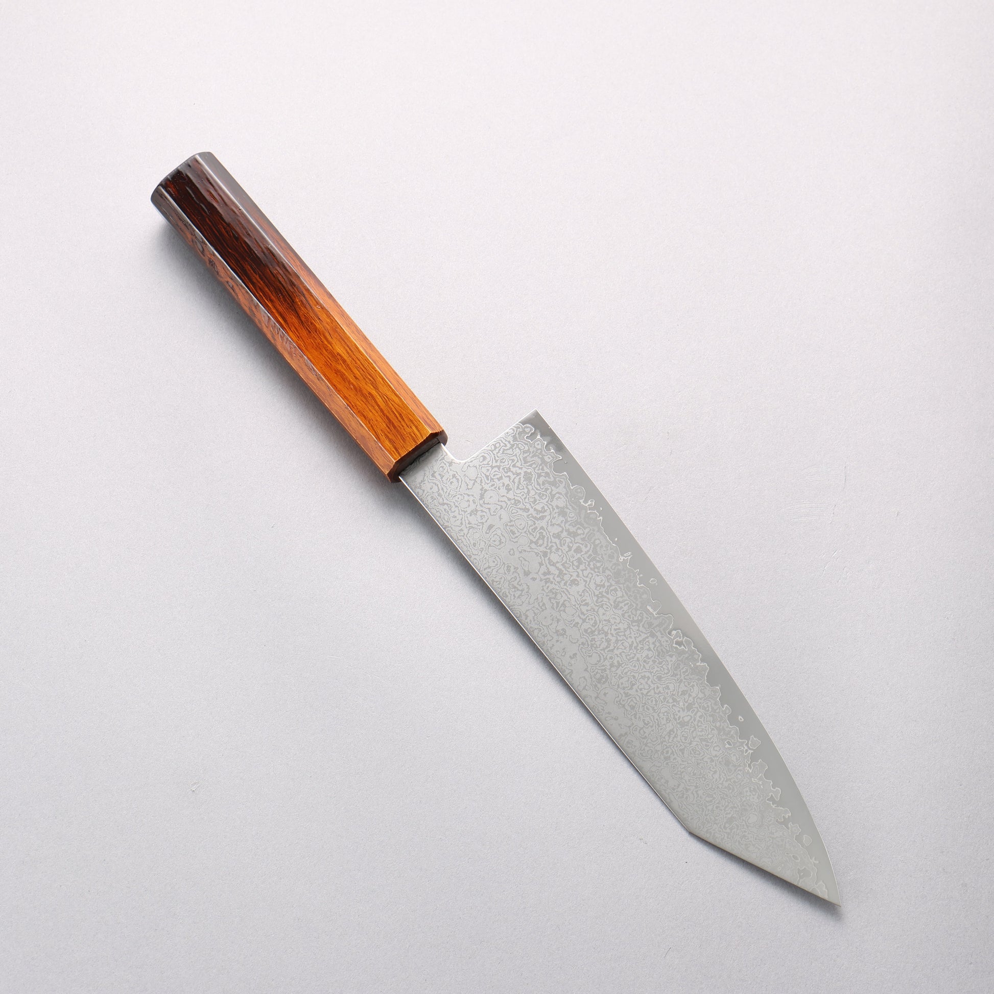 清助 V金10号 ダマスカス 切付三徳包丁 180mm 焼木漆塗り柄 - 清助刃物