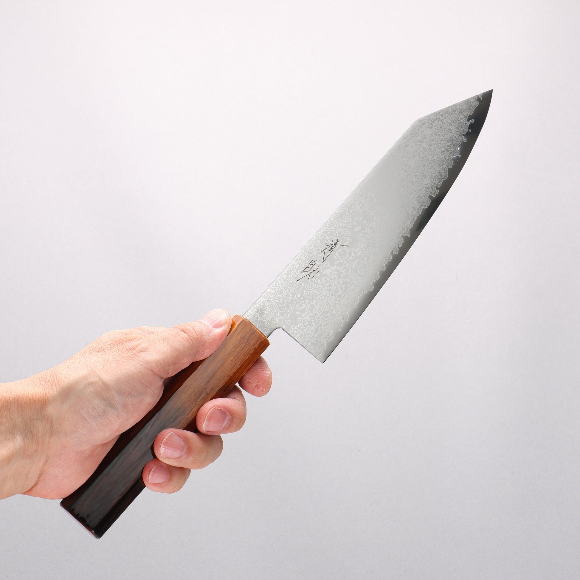 清助 V金10号 ダマスカス 切付三徳包丁 180mm 焼木漆塗り柄 - 清助刃物