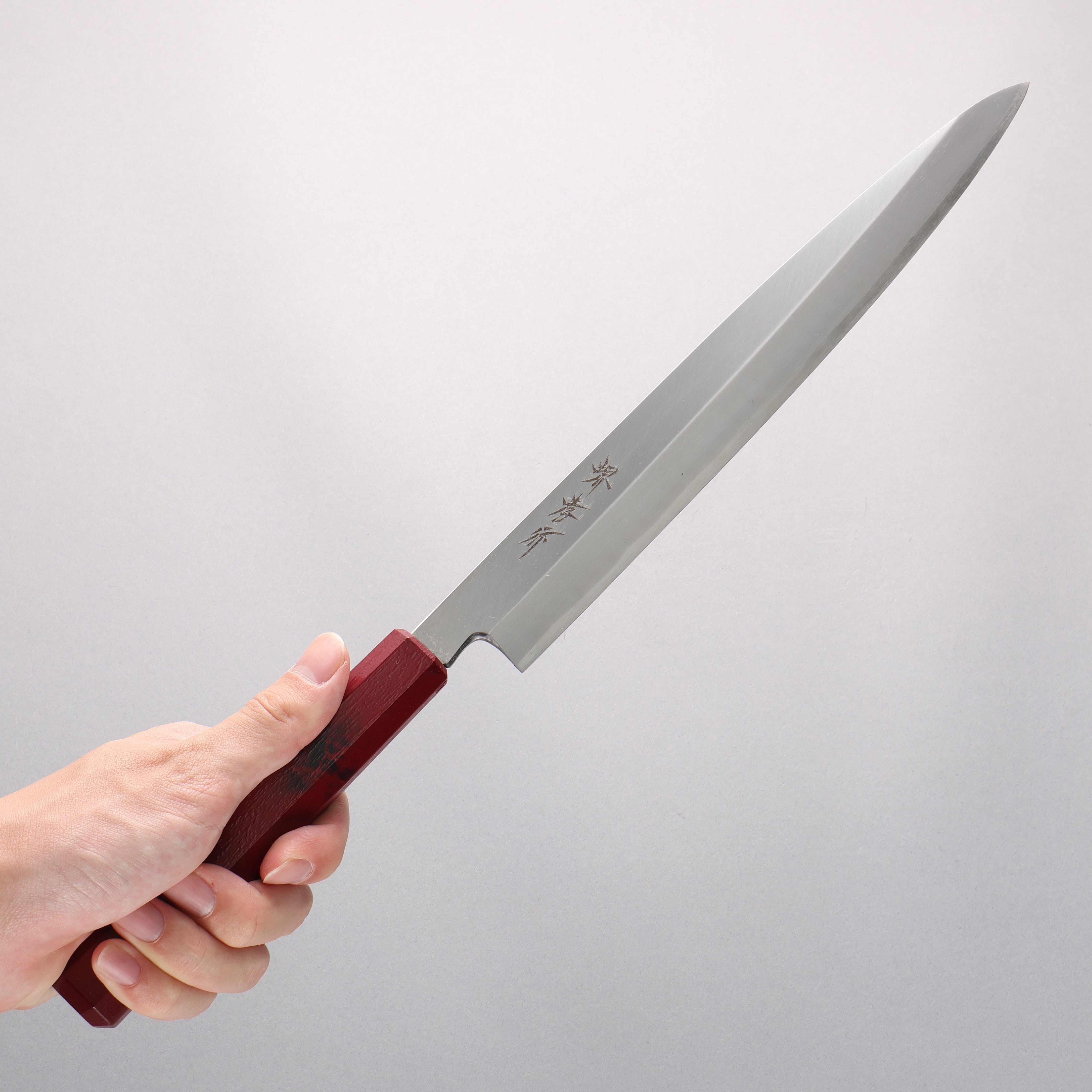 堺 孝行 なないろ INOX モリブデン鋼 柳刃包丁 270mm ABS樹脂(赤べっ甲)柄 - 清助刃物